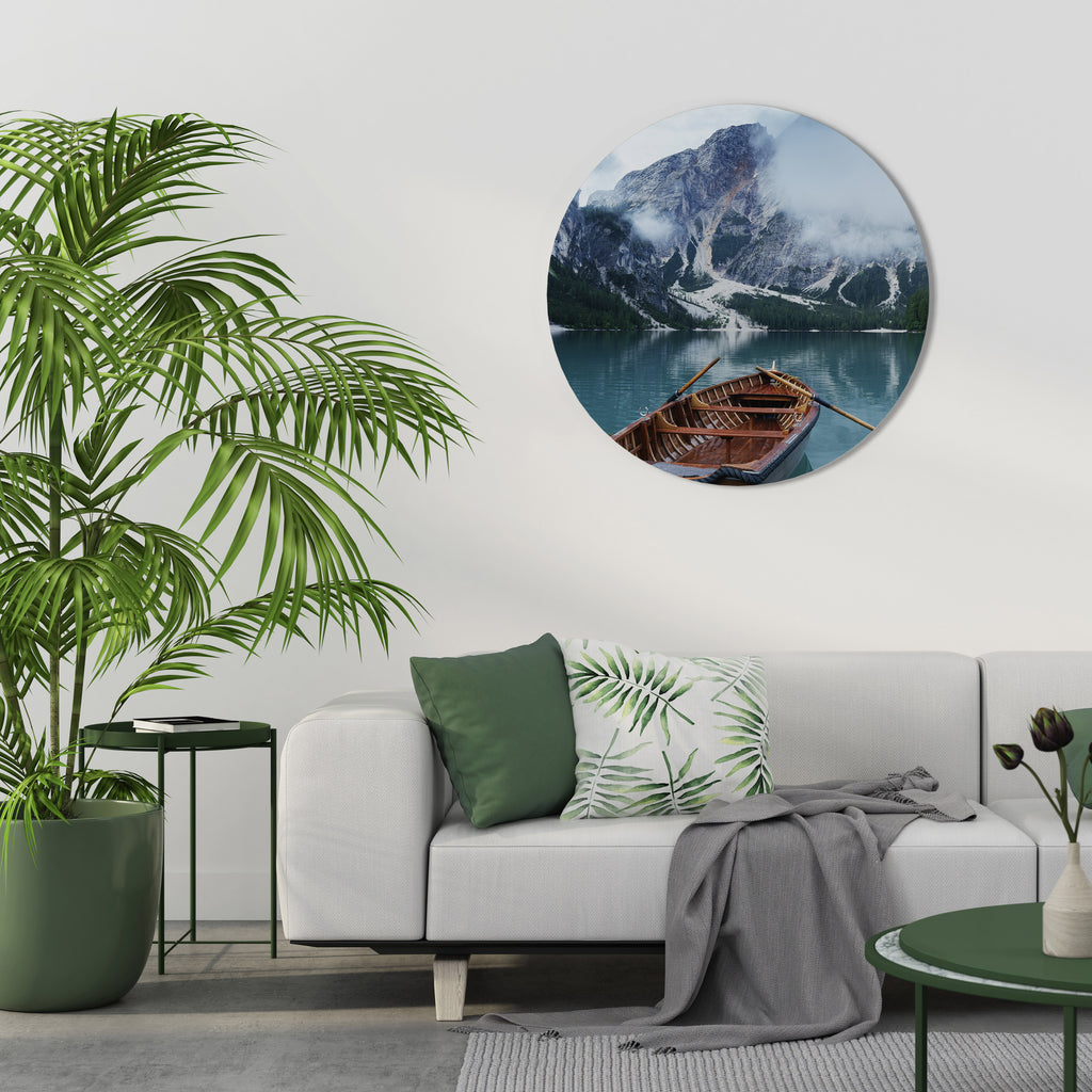 FOGGY MOUNTAIN OASIS Round Wall Art
