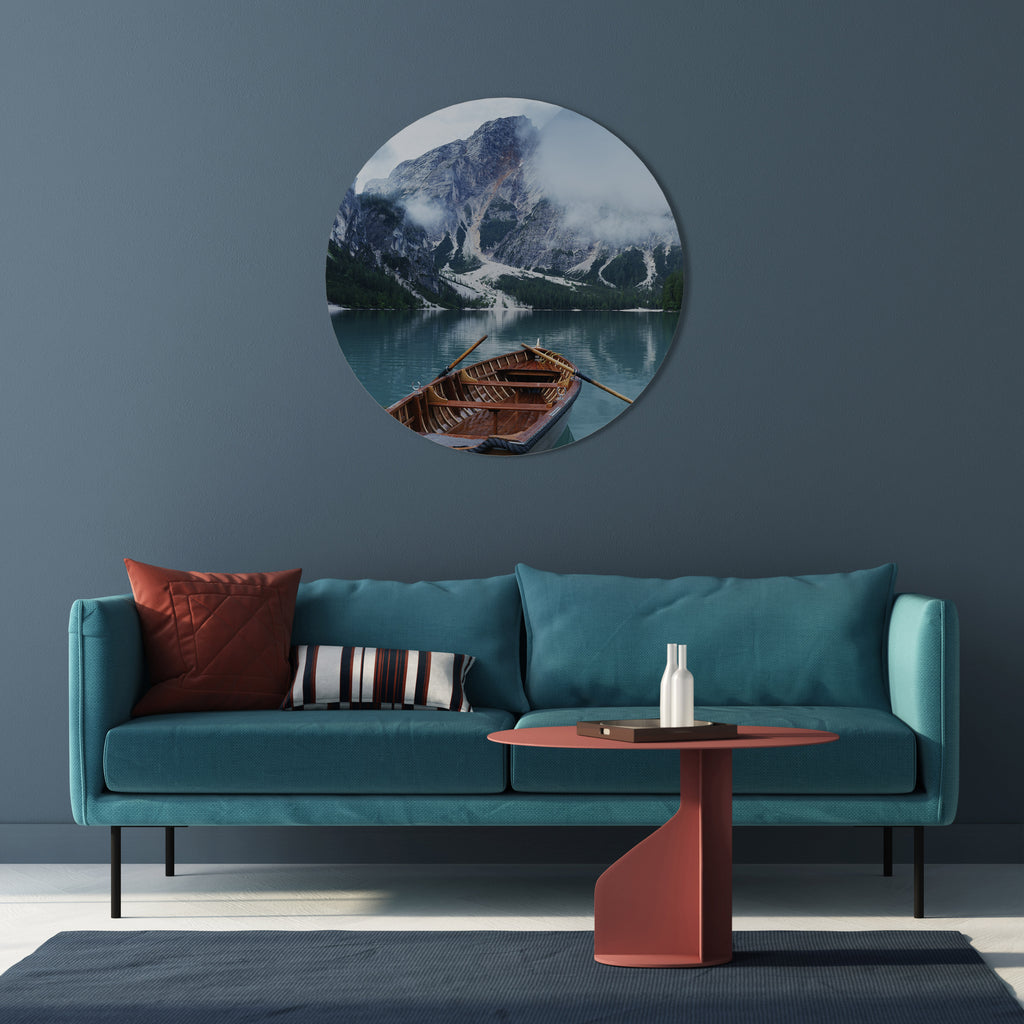 FOGGY MOUNTAIN OASIS Round Wall Art