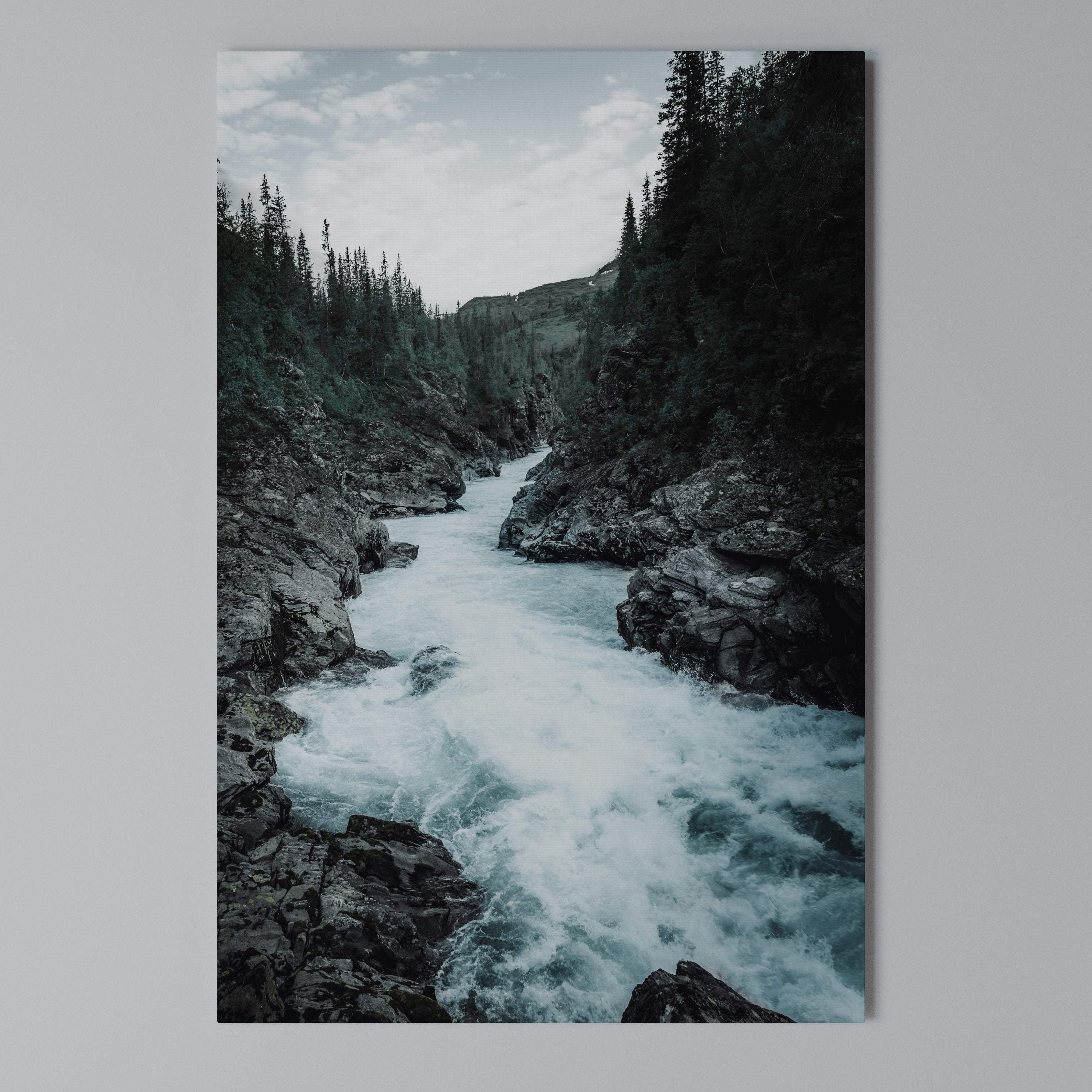RUSHING REFLECTIONS Vertical Canvas Print