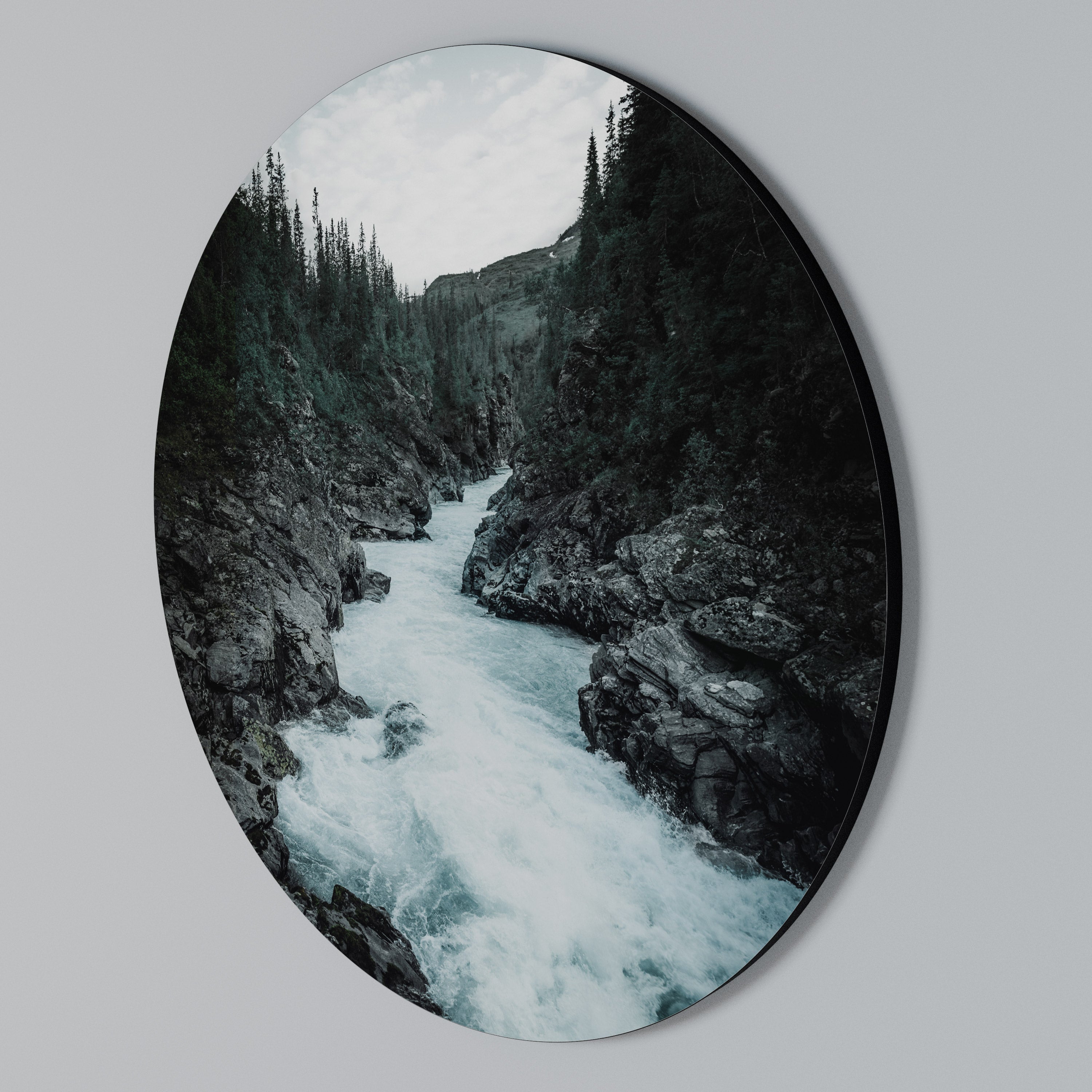 RUSHING REFLECTIONS Round Wall Art