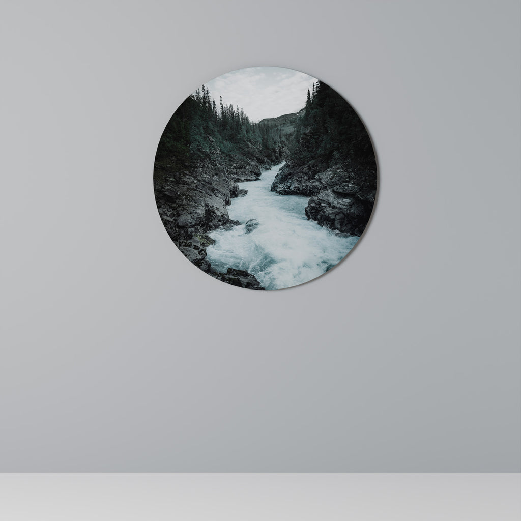 RUSHING REFLECTIONS Round Wall Art