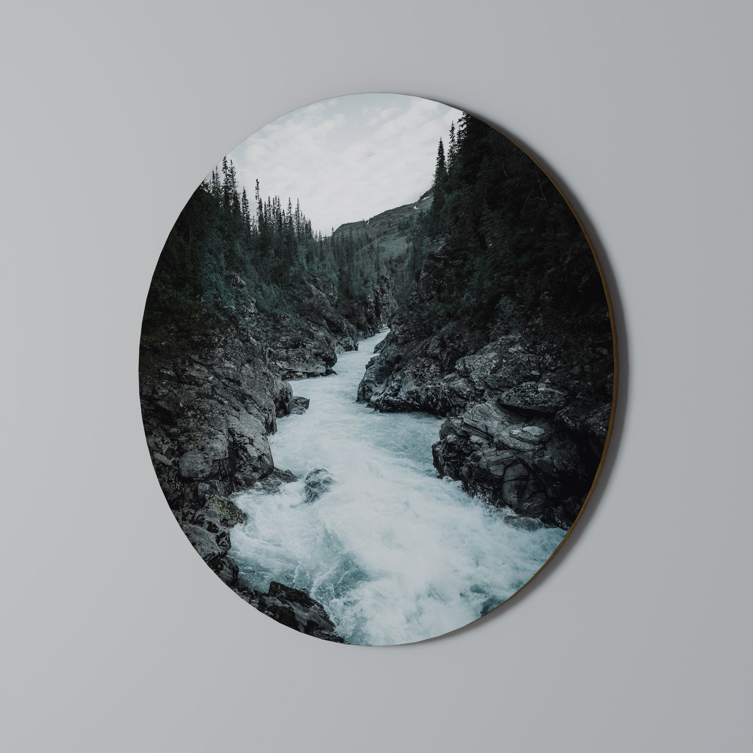 RUSHING REFLECTIONS Round Wall Art