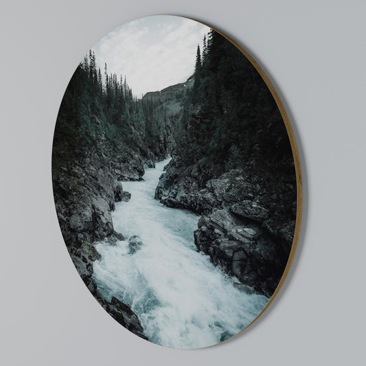 RUSHING REFLECTIONS Arte de pared redondo