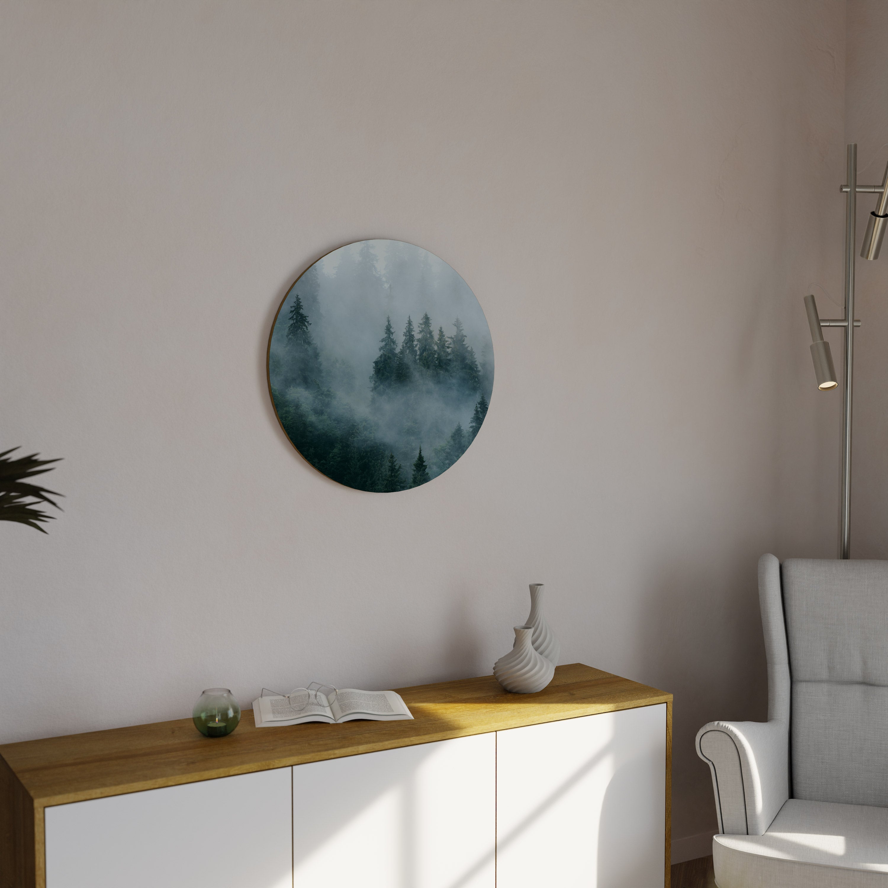 VEIL OF MIST Round Wall Art