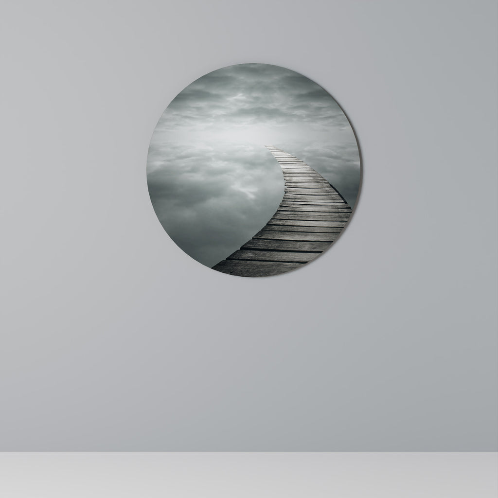 WHISPERING PATHWAYS Round Wall Art