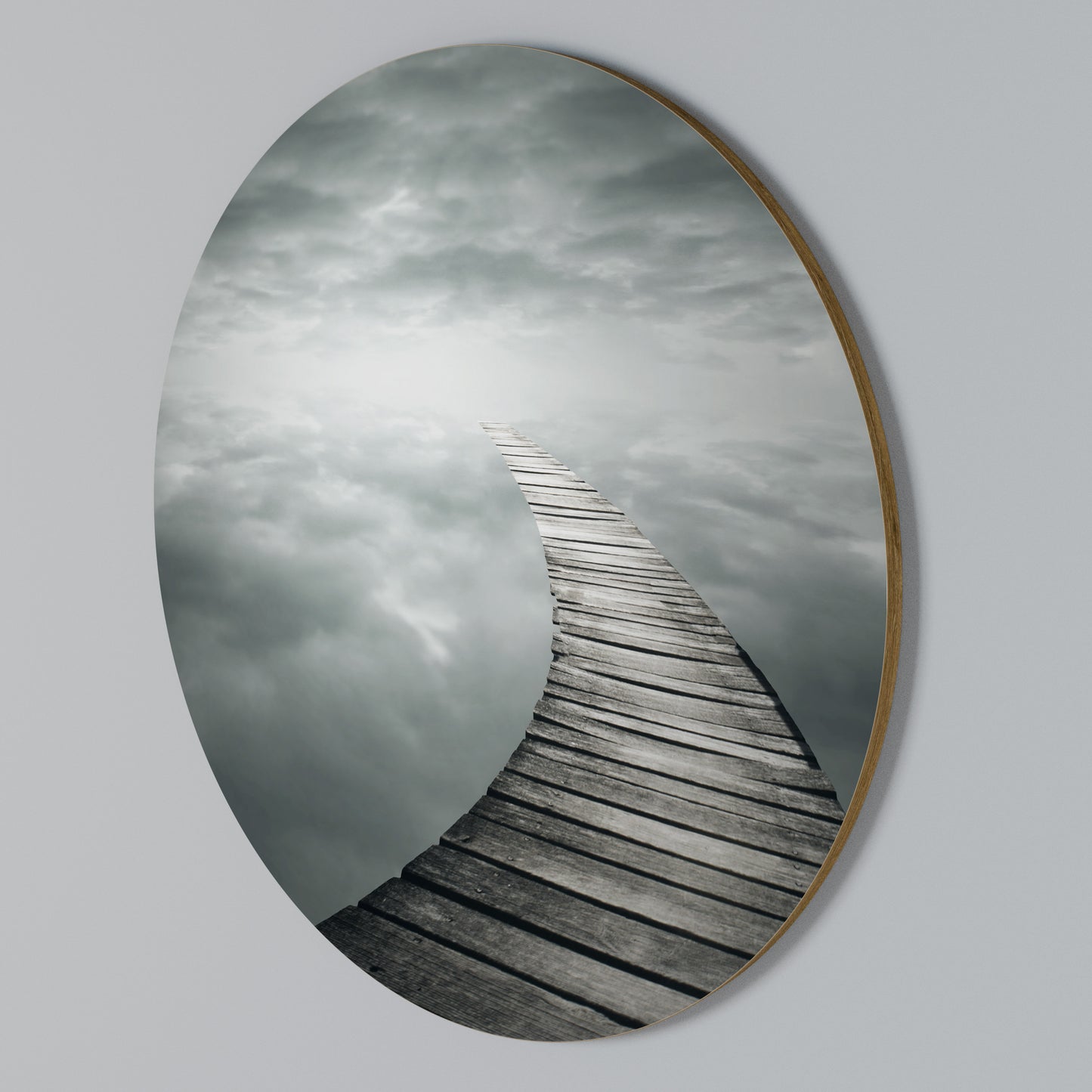 WHISPERING PATHWAYS Arte de pared redondo