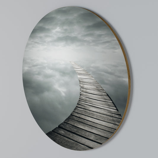 WHISPERING PATHWAYS Arte de pared redondo