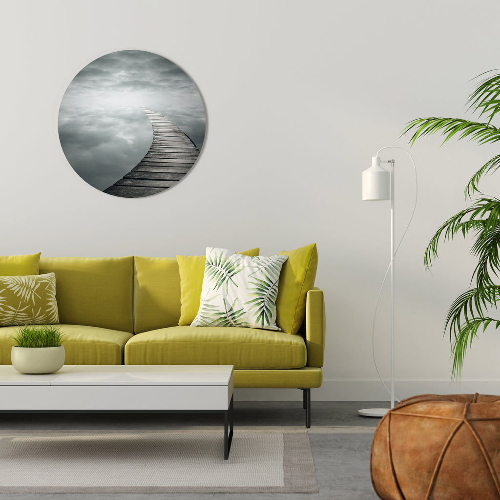 WHISPERING PATHWAYS Round Wall Art