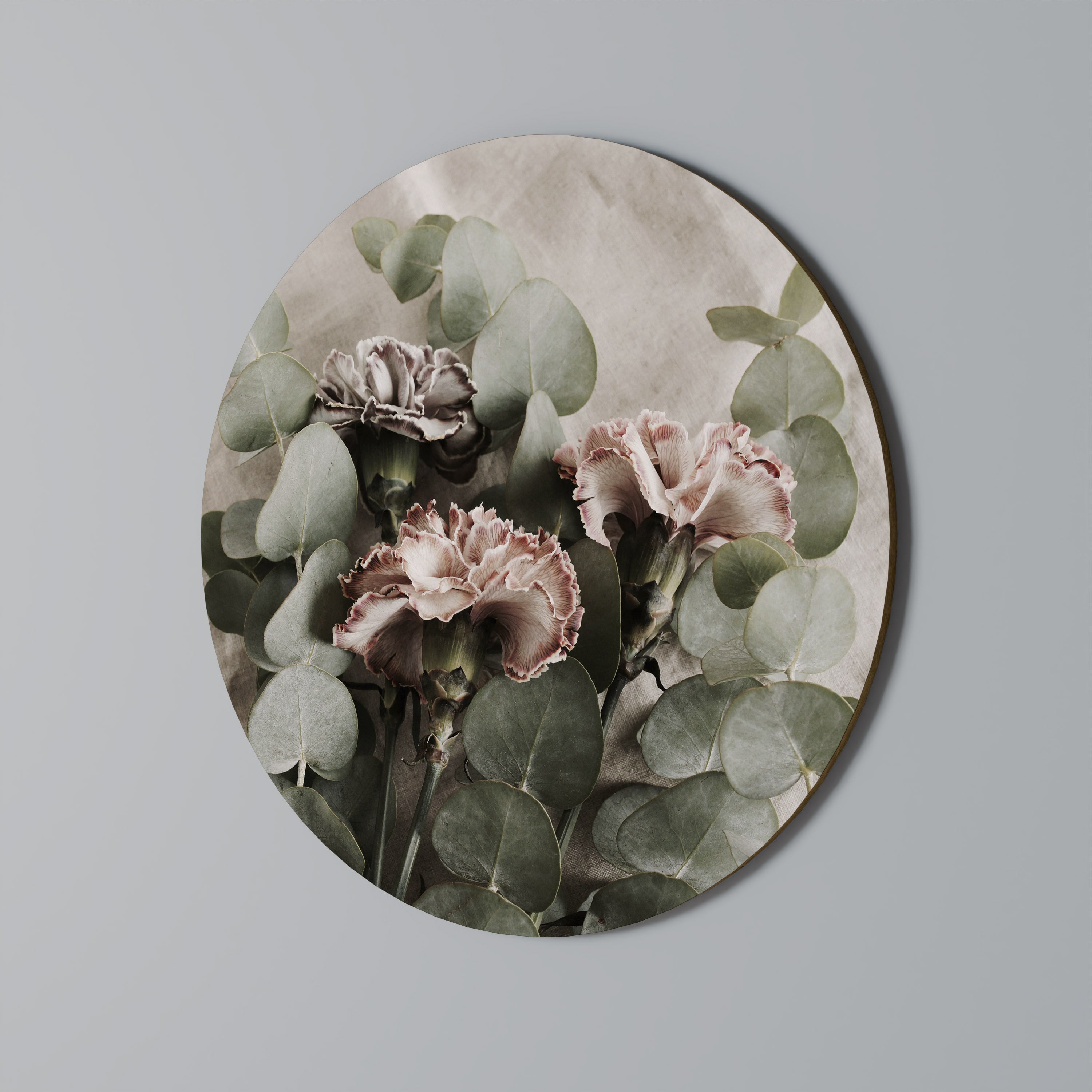 LINEN CLOVES Round Wall Art