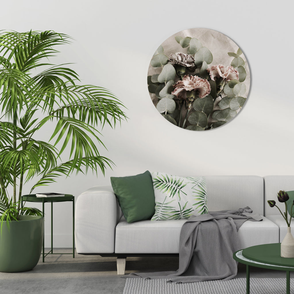 LINEN CLOVES Round Wall Art