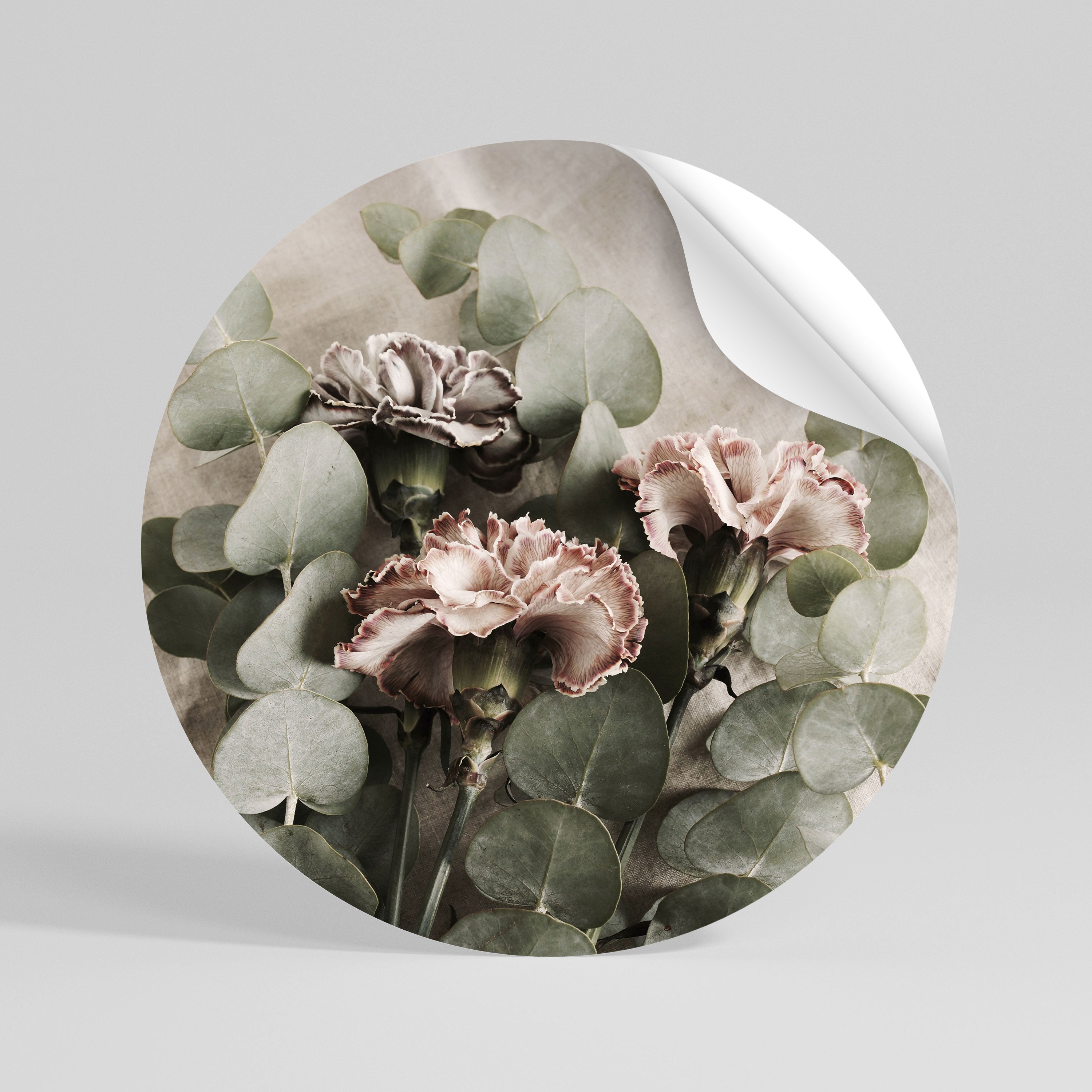 LINEN CLOVES Vinilo adhesivo redondo