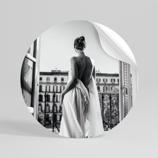 DRESS OF DREAMS Peel and Stick Round Sticker