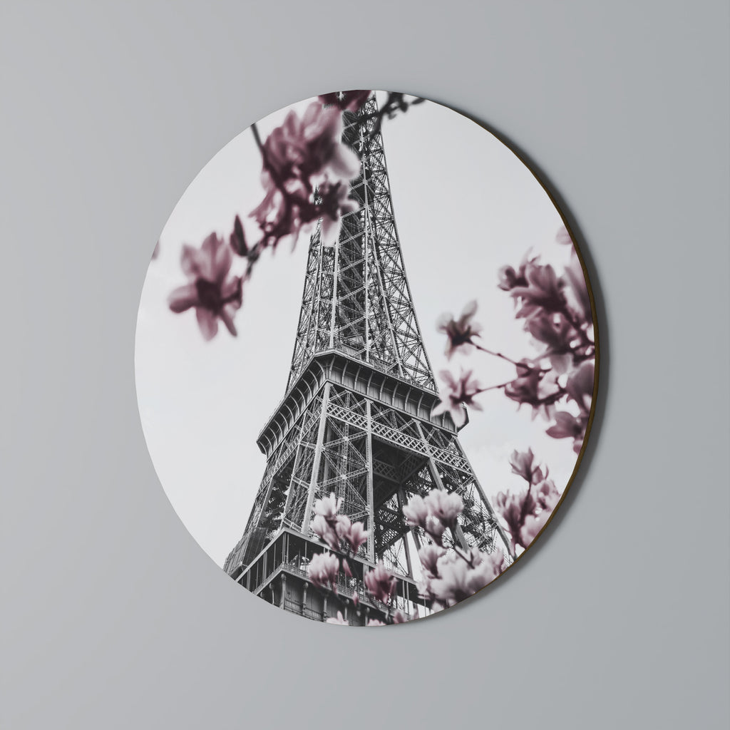 EIFFEL IN BLOOM Round Wall Art