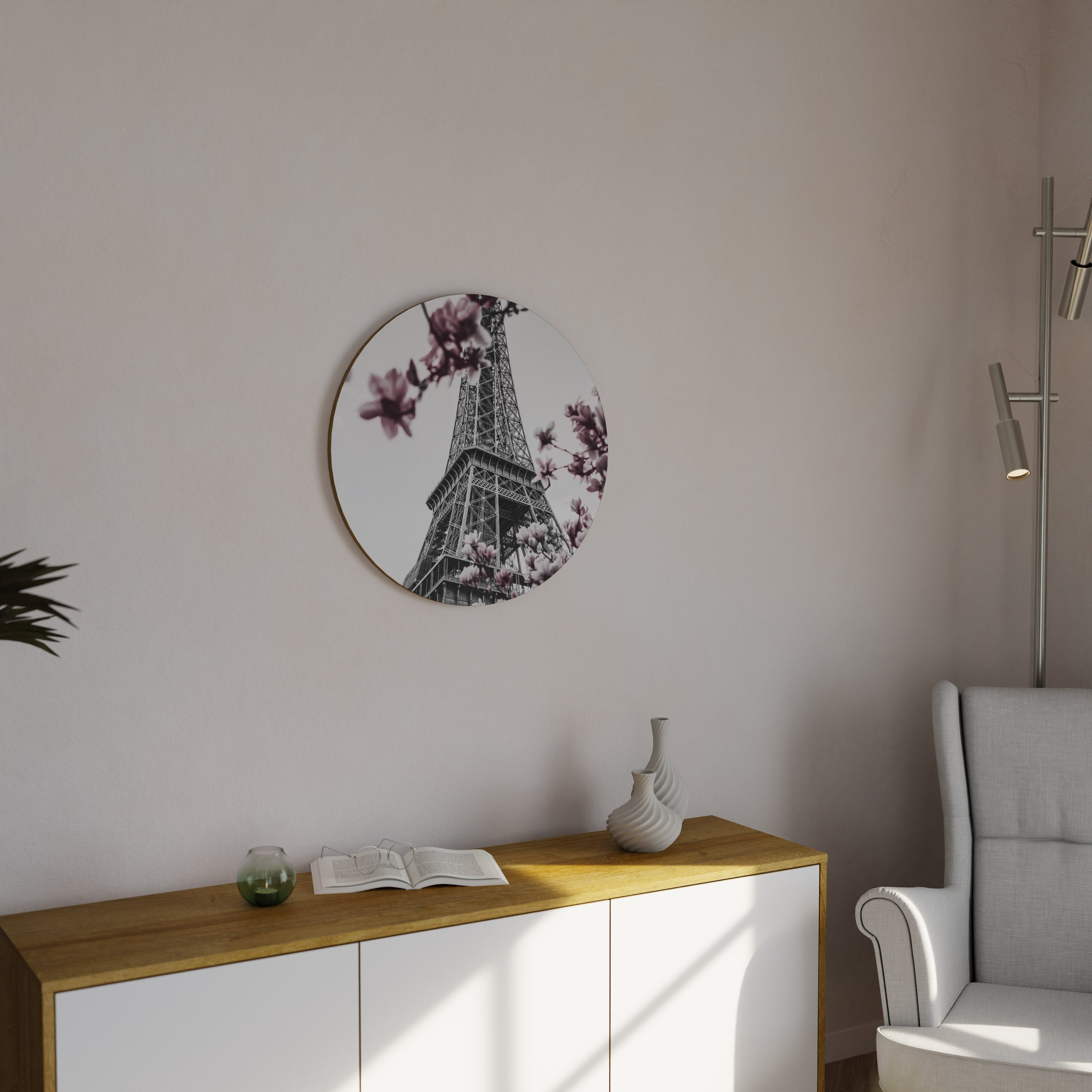 EIFFEL IN BLOOM Round Wall Art