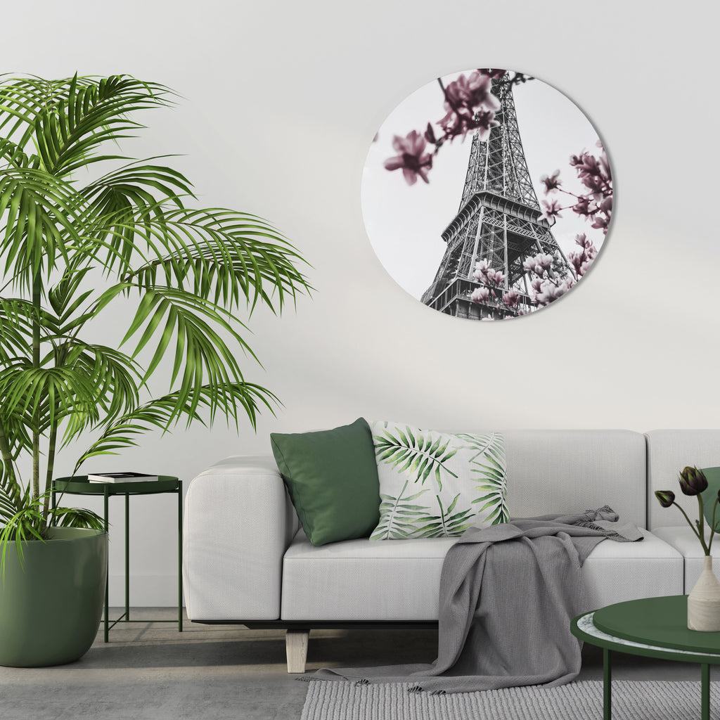 EIFFEL IN BLOOM Round Wall Art