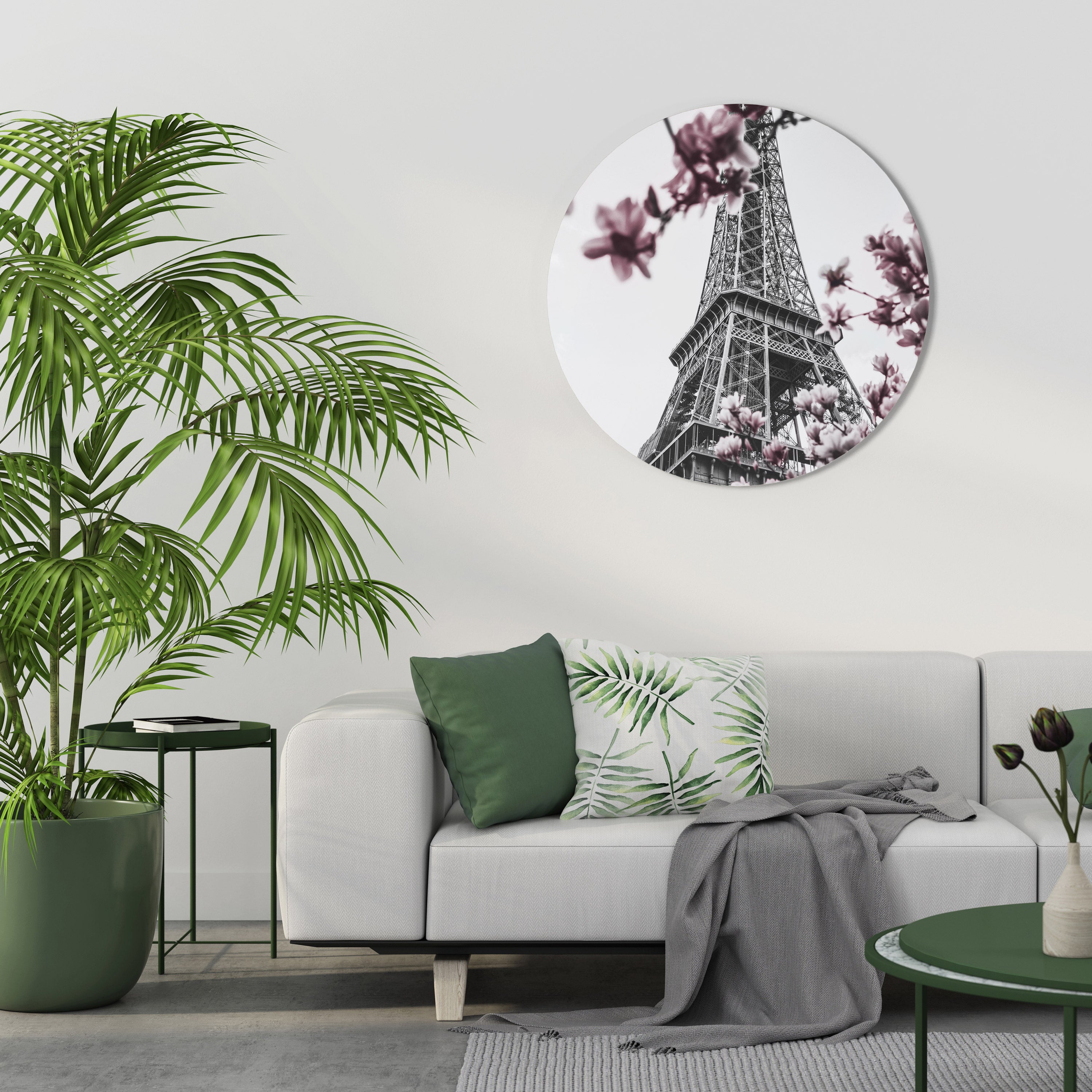 EIFFEL IN BLOOM Round Wall Art