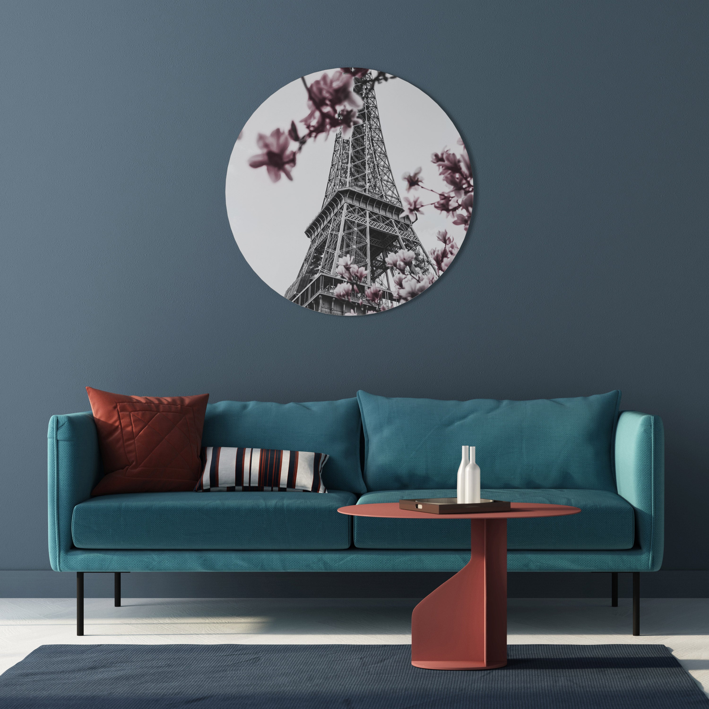 EIFFEL IN BLOOM Round Wall Art