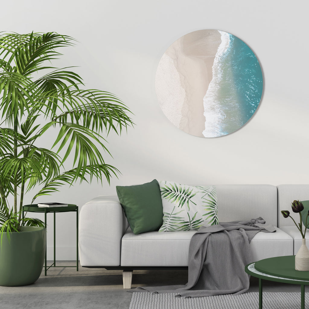 SAND AND SEA HARMONY Round Wall Art
