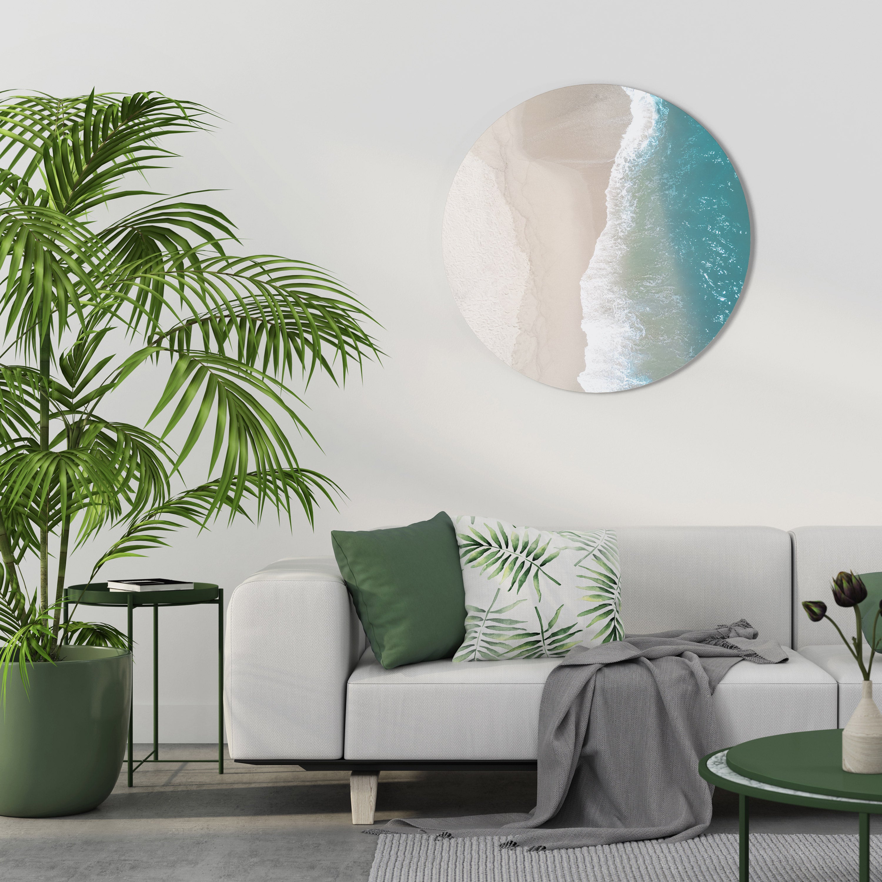 SAND AND SEA HARMONY Round Wall Art