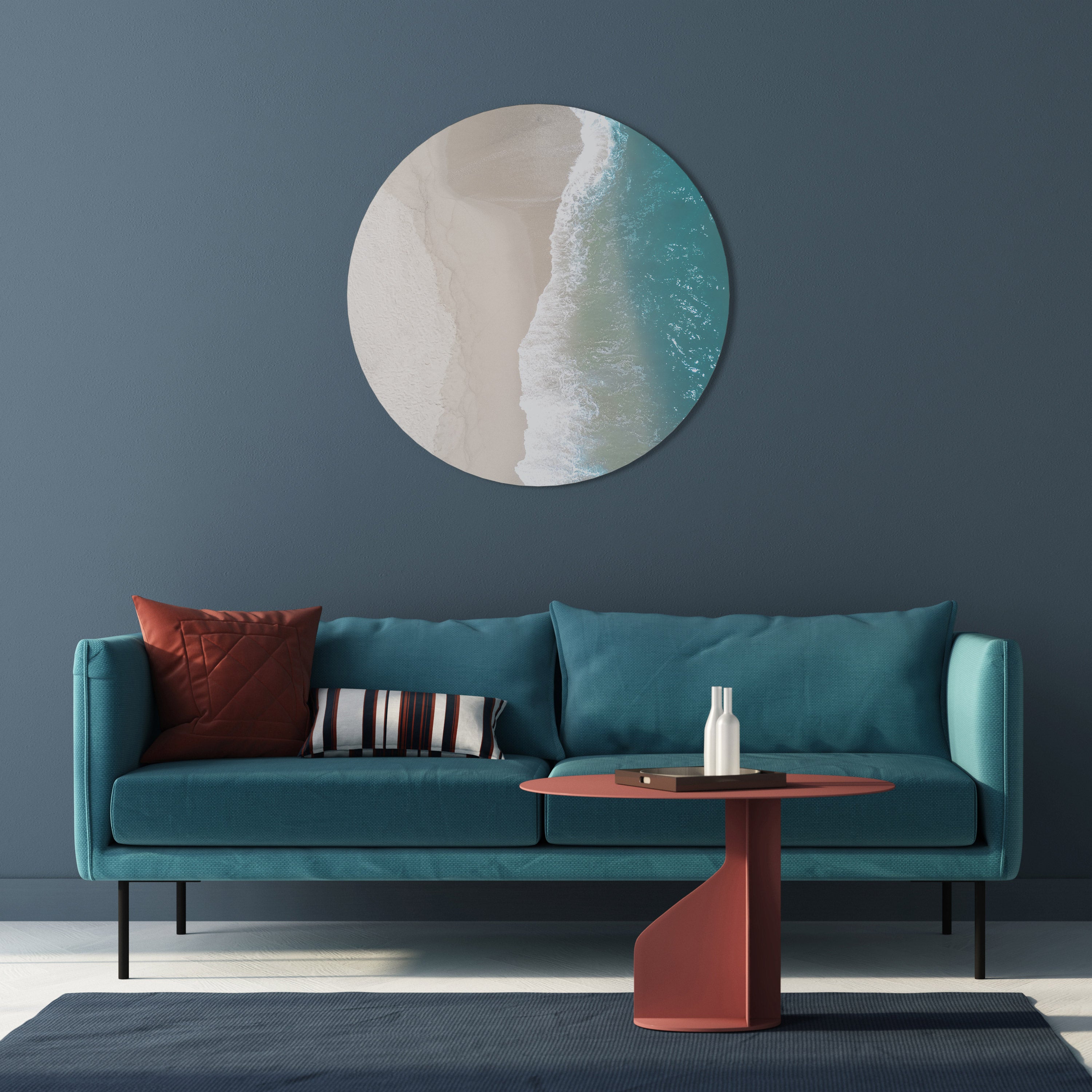 SAND AND SEA HARMONY Round Wall Art