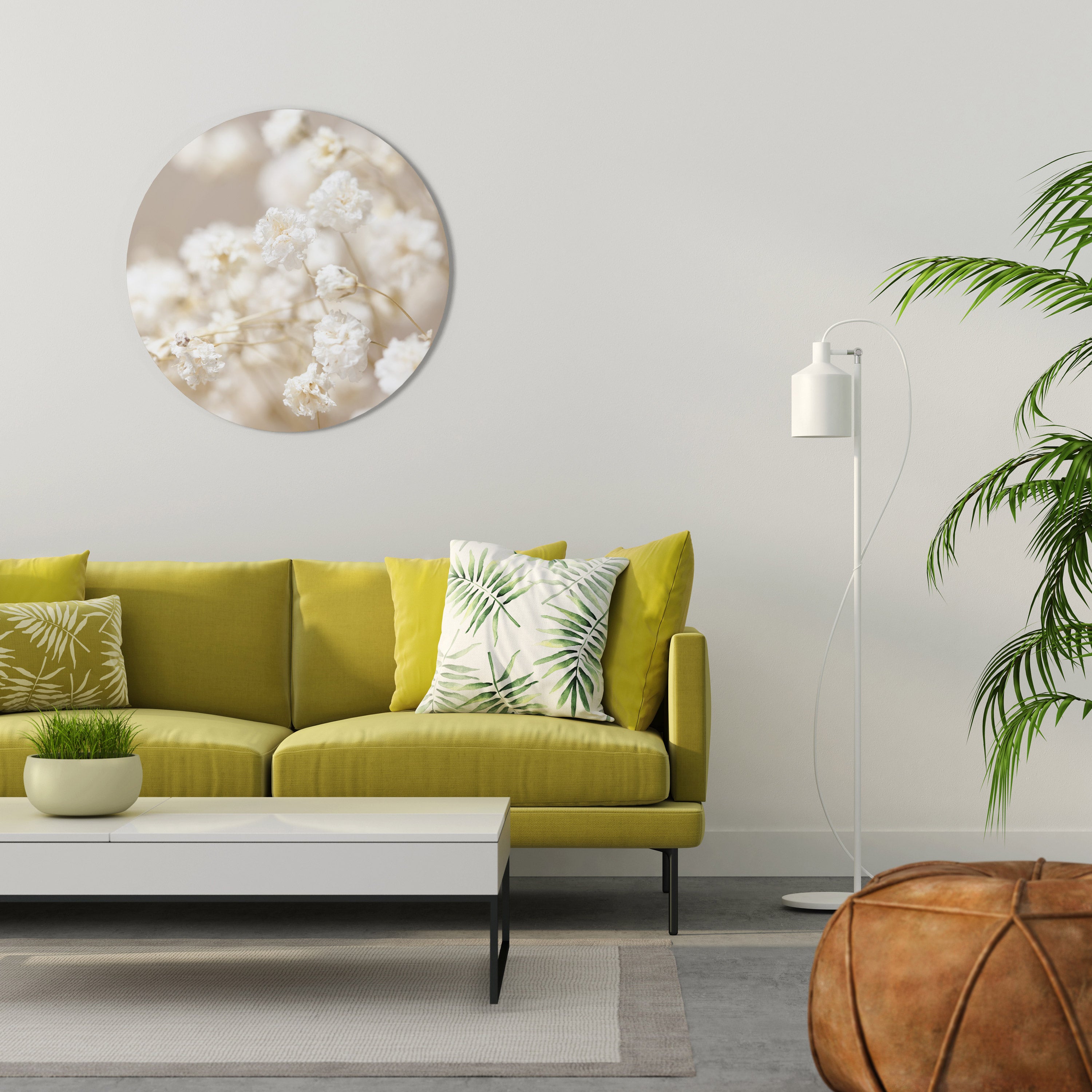 GHOSTLY BLOOM Round Wall Art