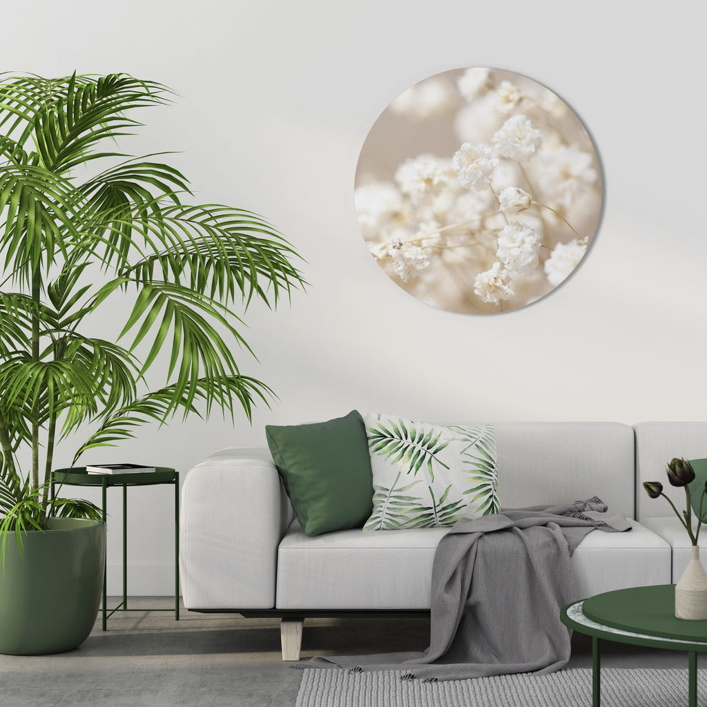 GHOSTLY BLOOM Round Wall Art