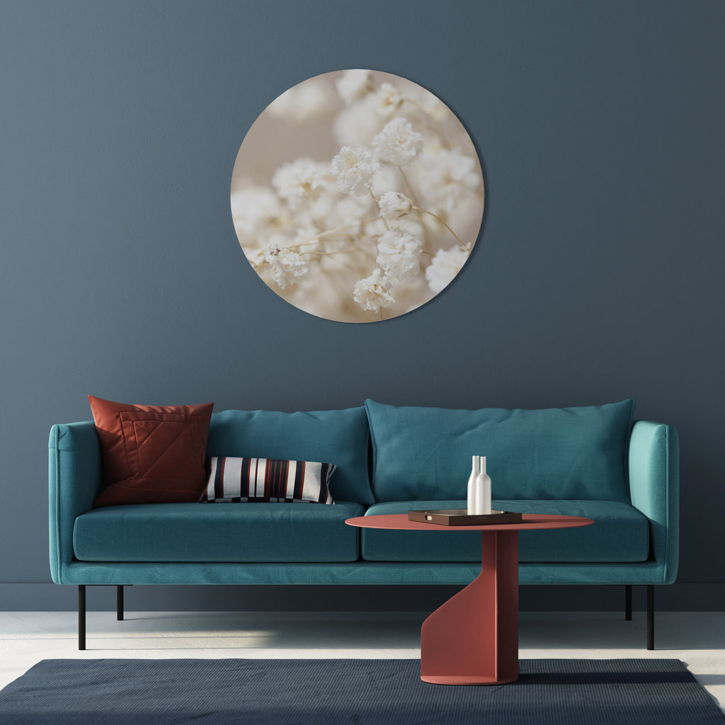 GHOSTLY BLOOM Round Wall Art