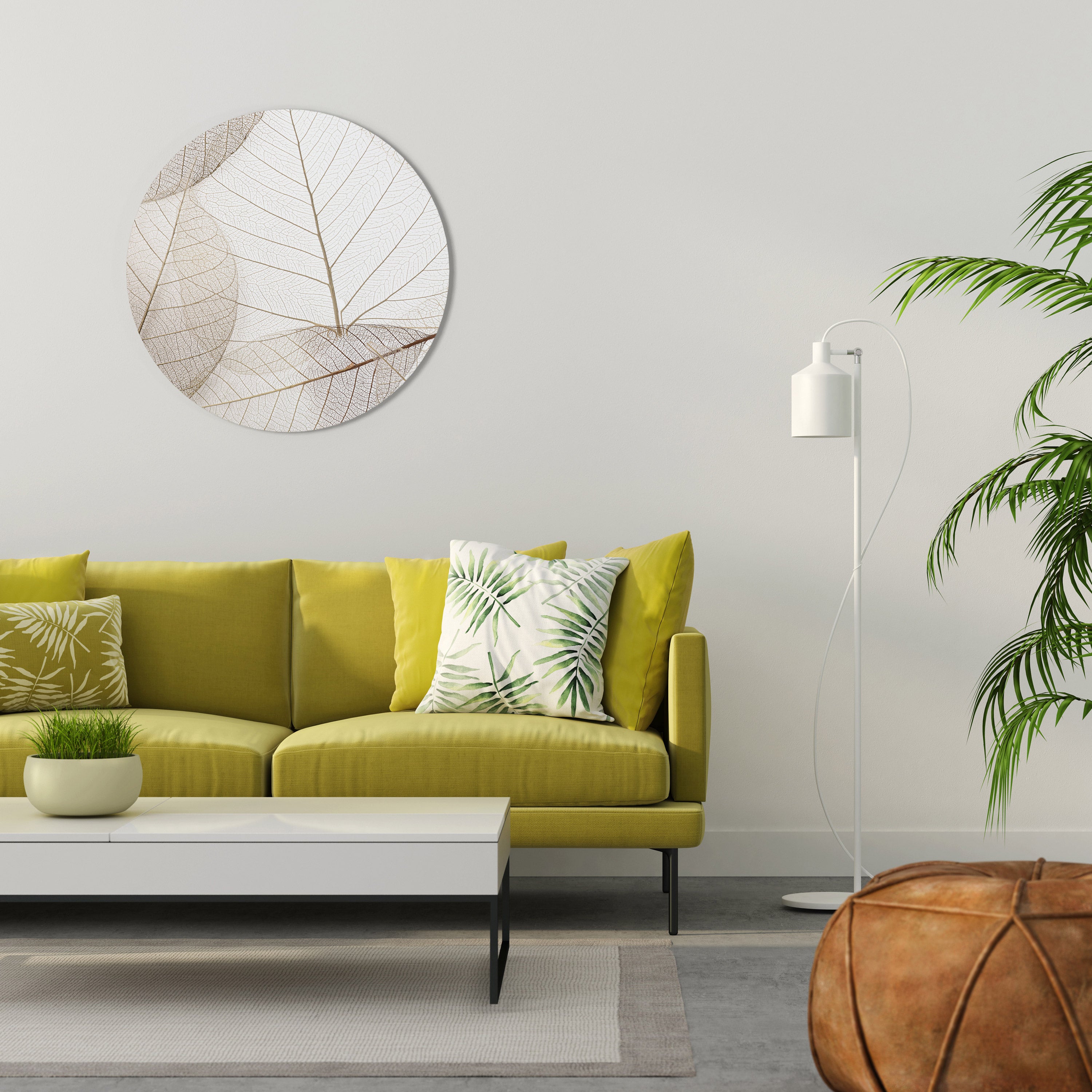 ETHEREAL VEINED GRACE Round Wall Art