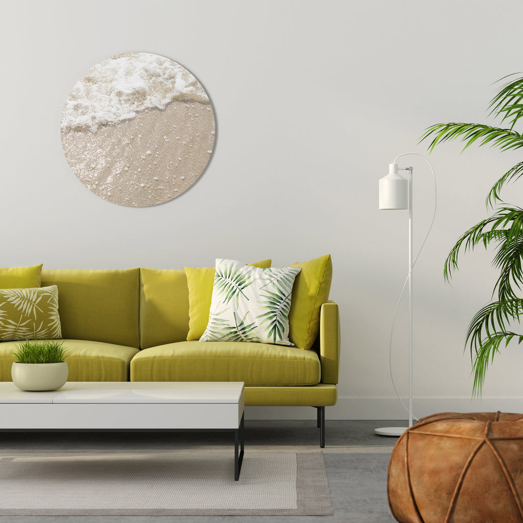 SHIMMERING SHORELINE Round Wall Art