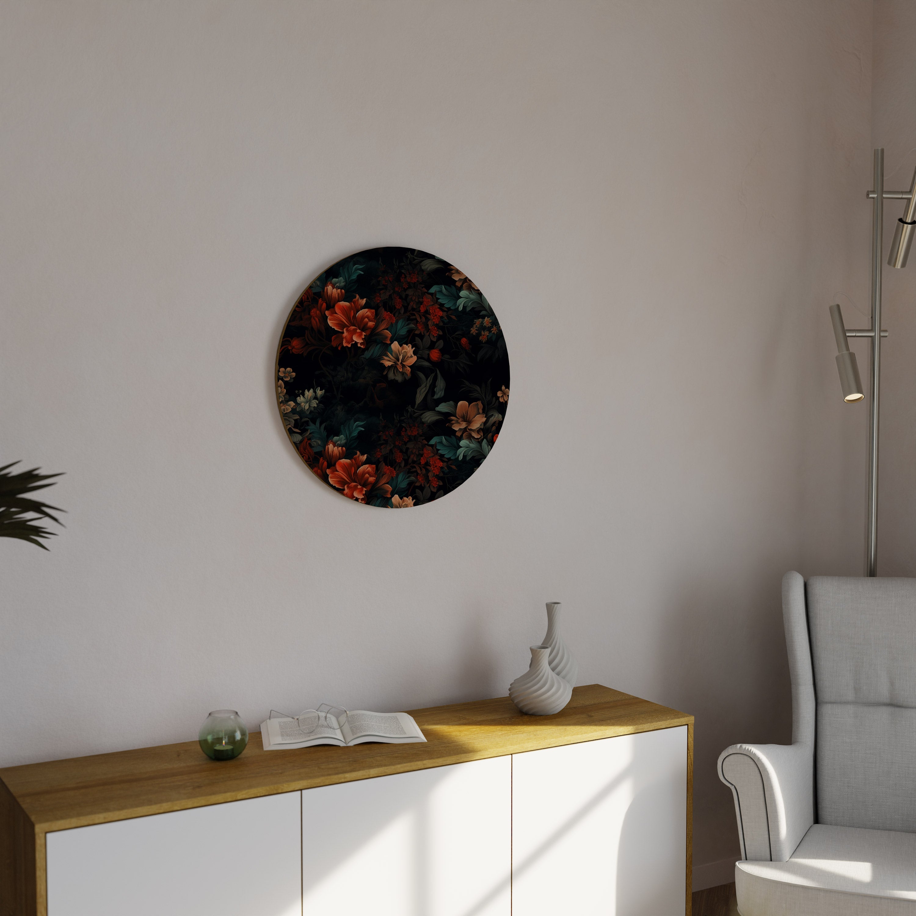 IMAGINARY BLOSSOM Round Wall Art