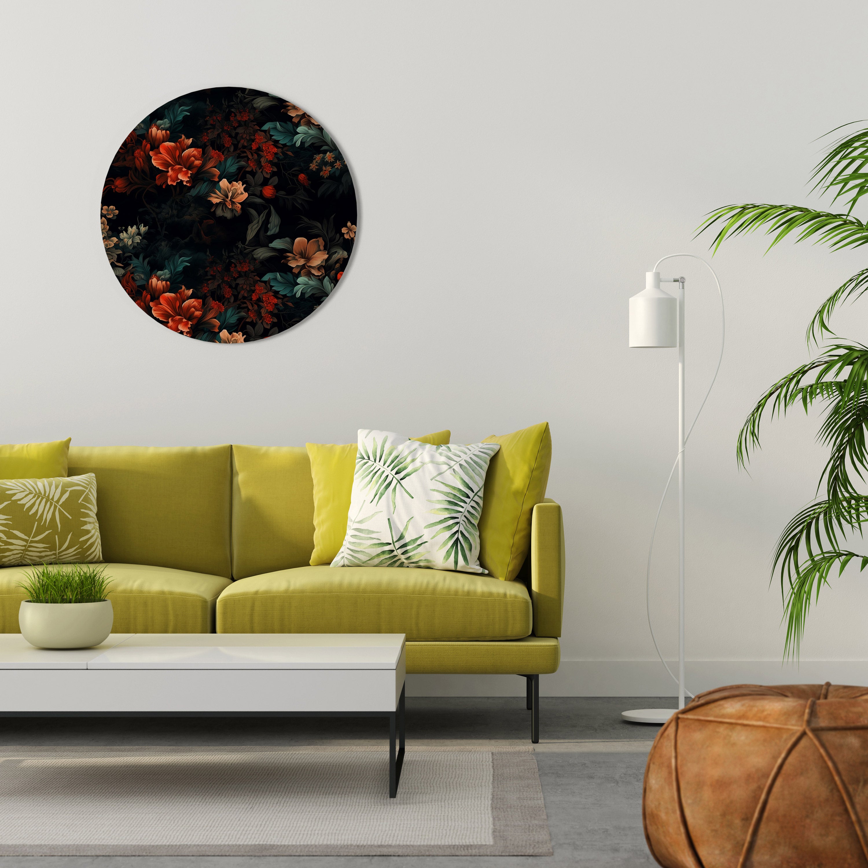 IMAGINARY BLOSSOM Round Wall Art