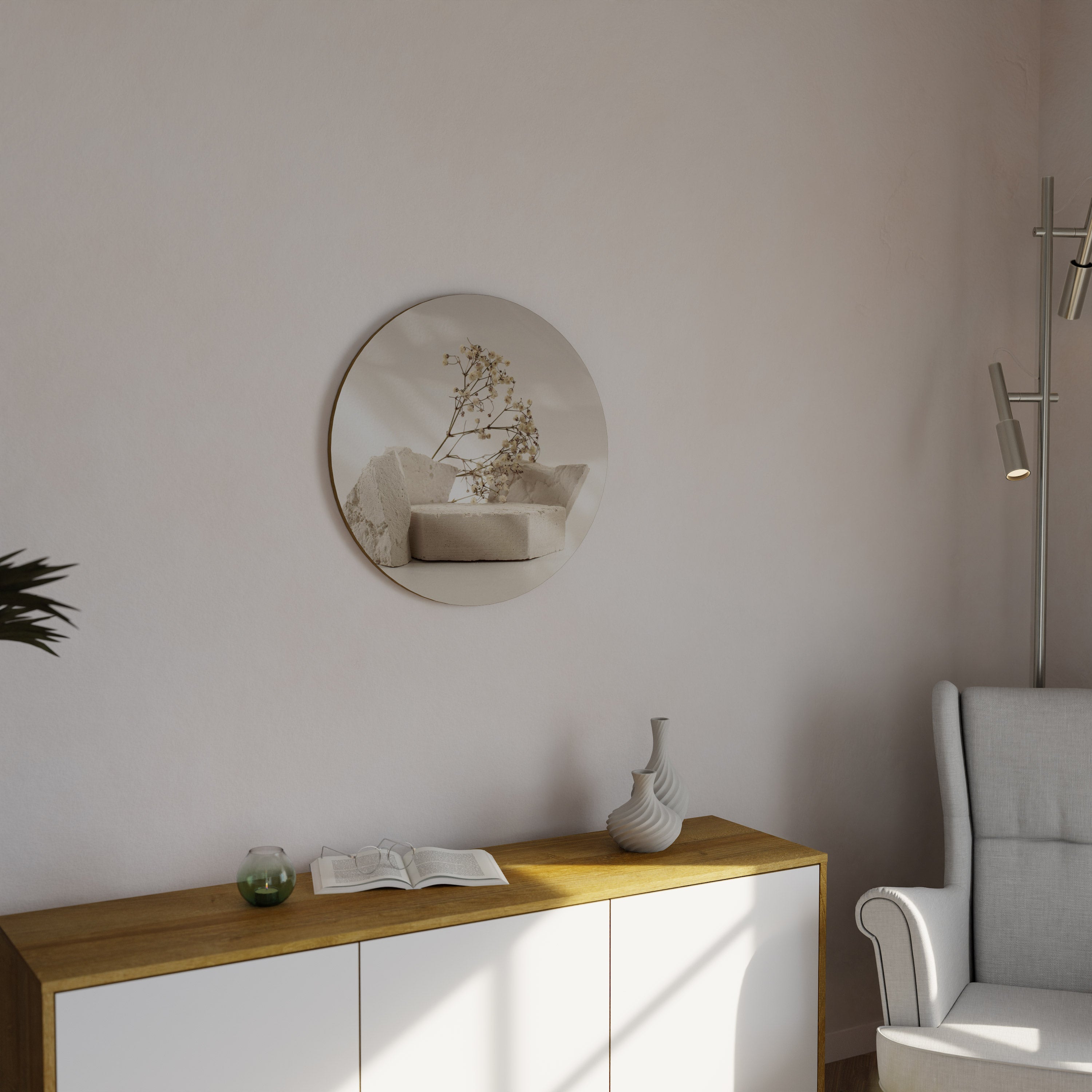 ELEGANT EMBERS Round Wall Art