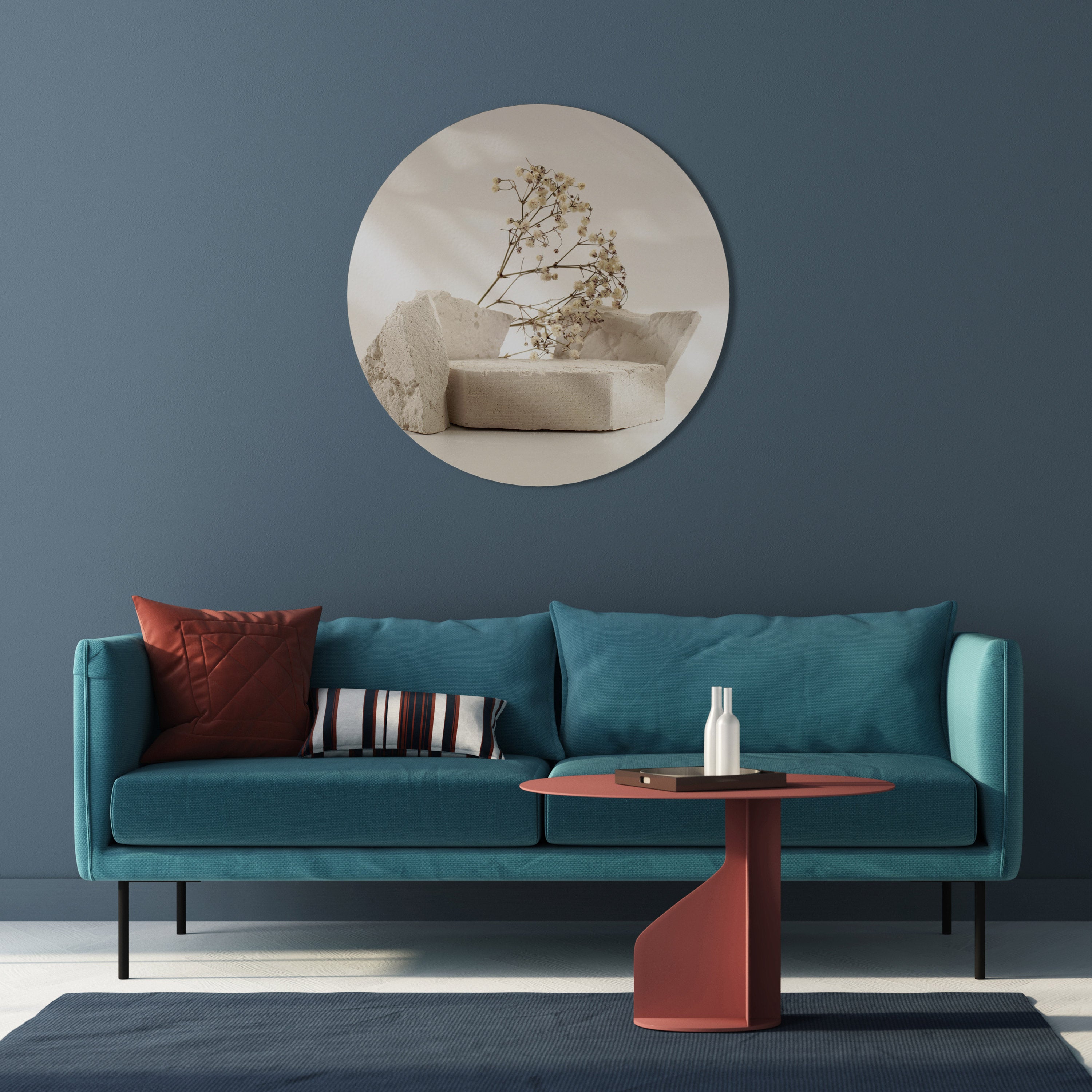 ELEGANT EMBERS Round Wall Art