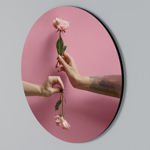 FLORAL CONNECTIONS Arte de pared redondo