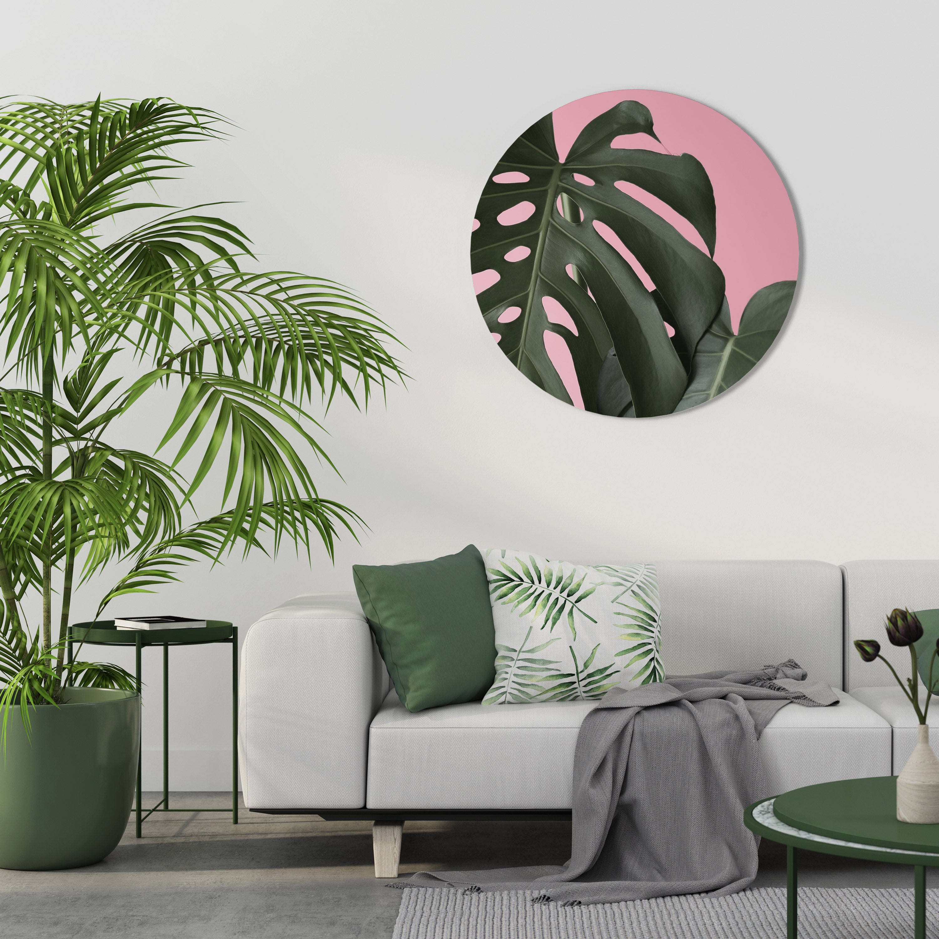 LADY MONSTERA Round Wall Art