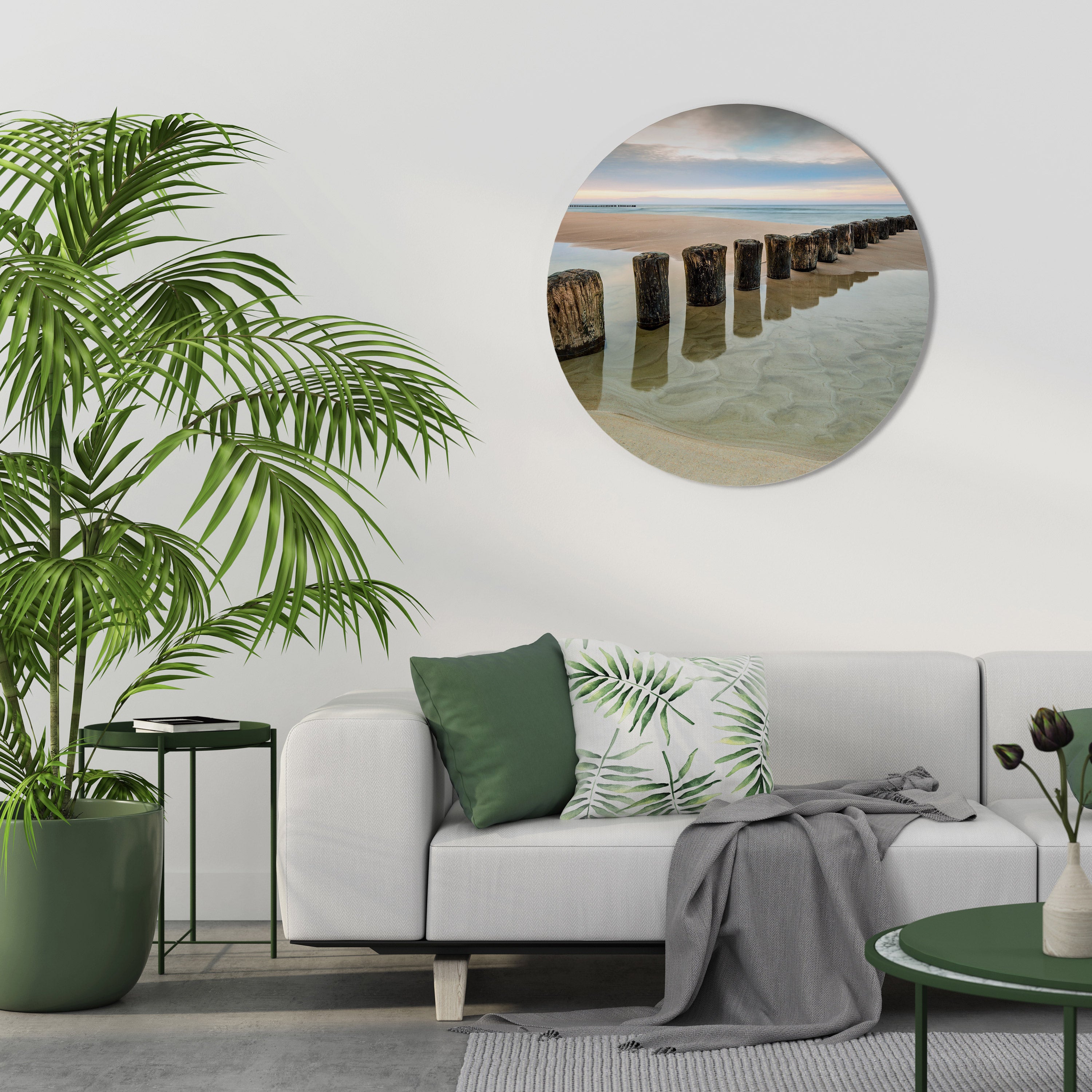 TIDAL SYMMETRY Round Wall Art