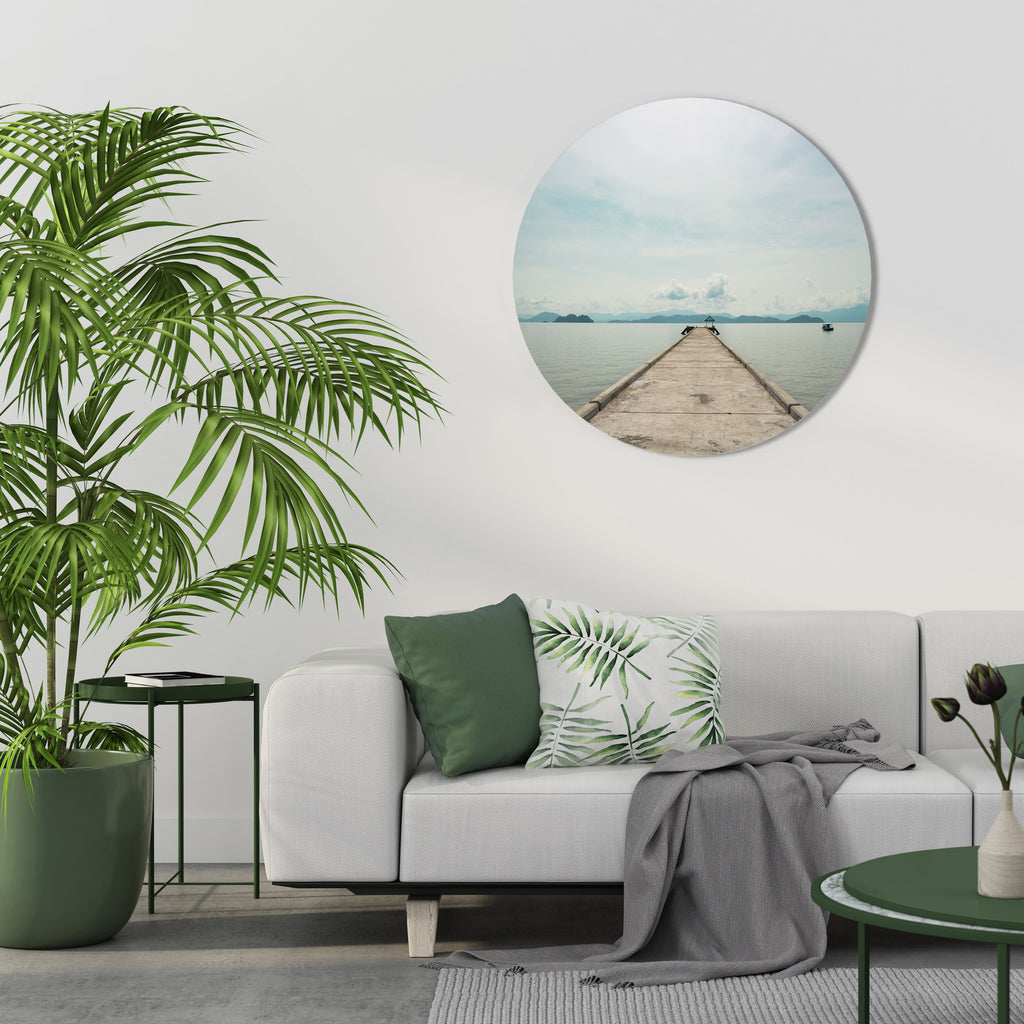 AQUA HORIZON Round Wall Art