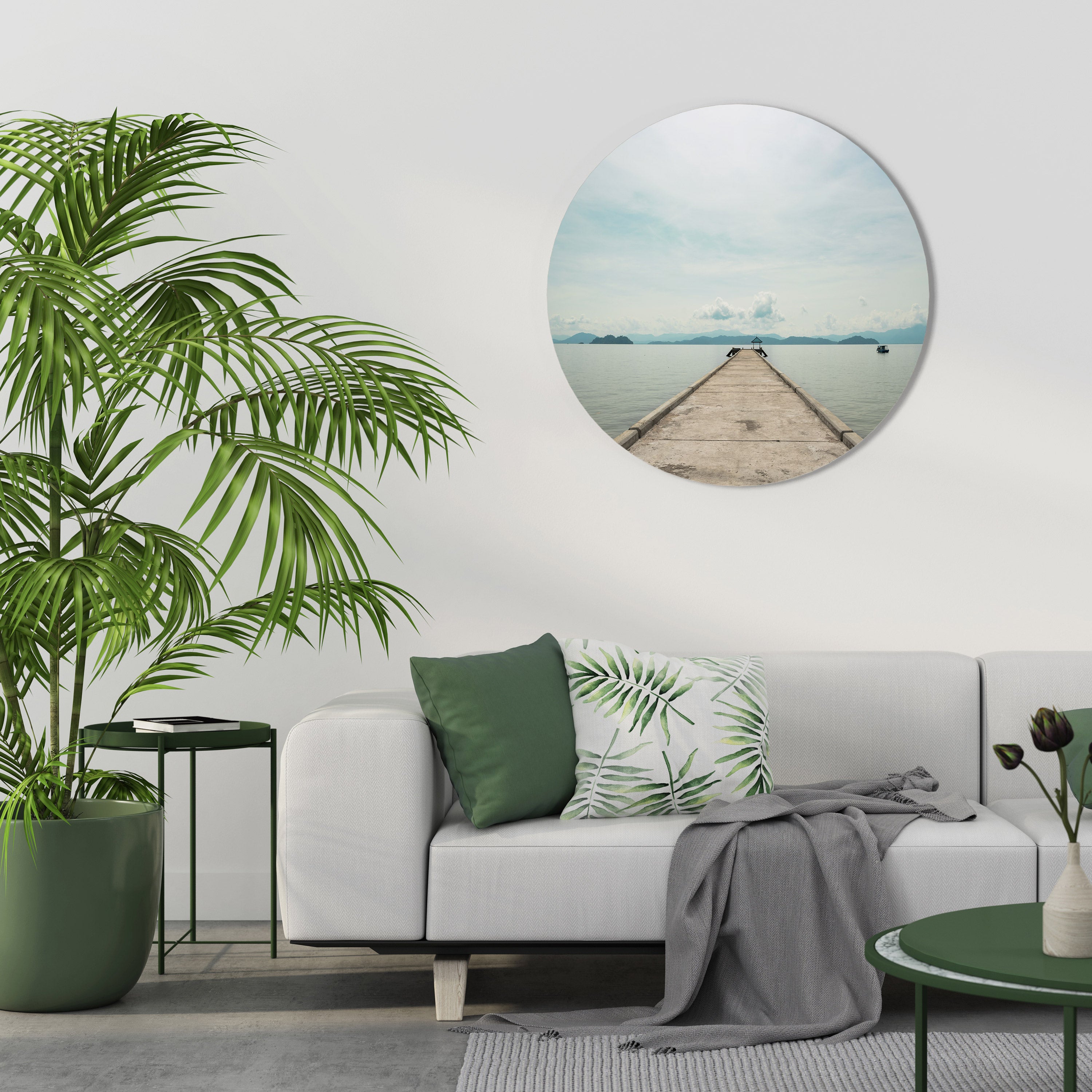 AQUA HORIZON Round Wall Art