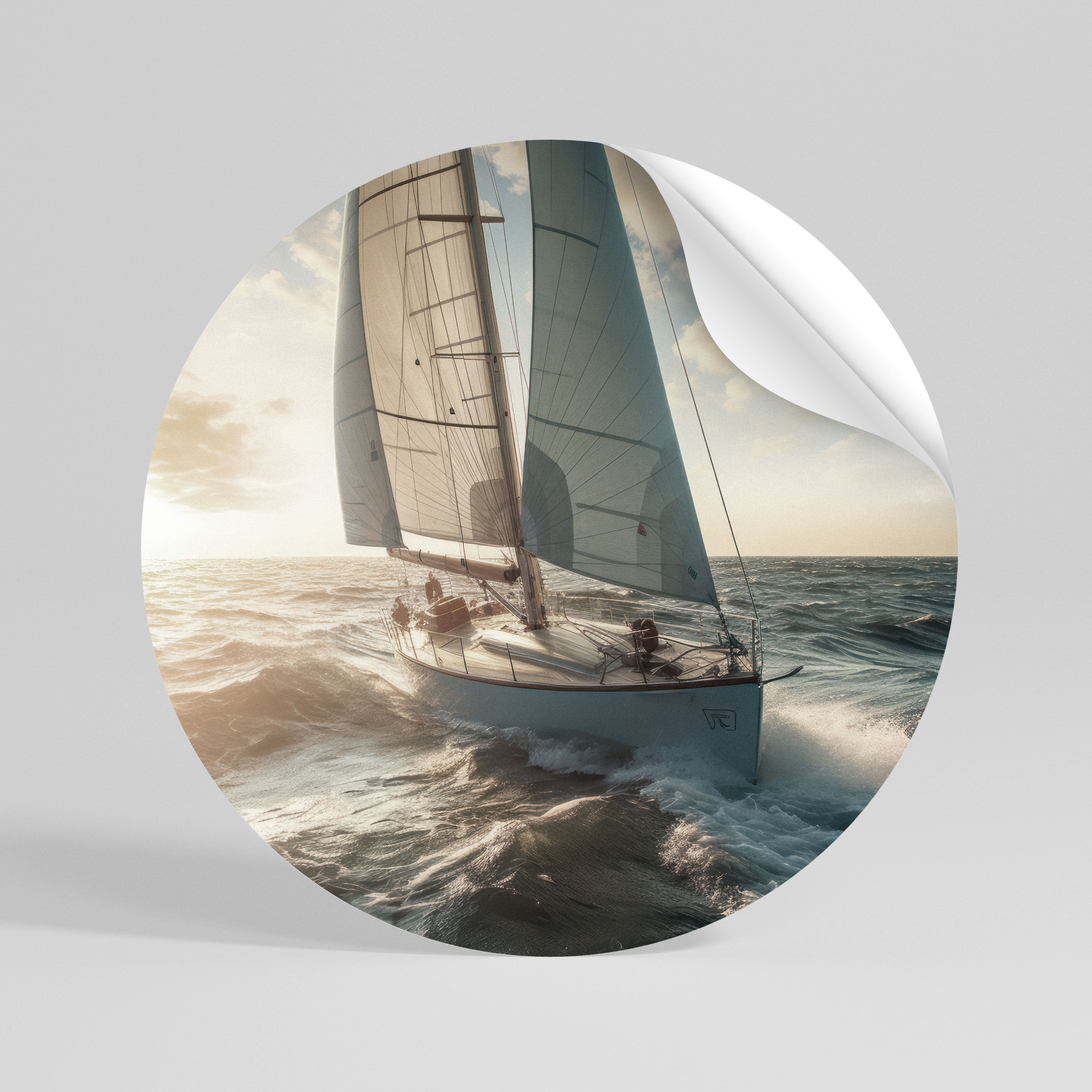 WAVES OF FREEDOM Peel and Stick Round Sticker