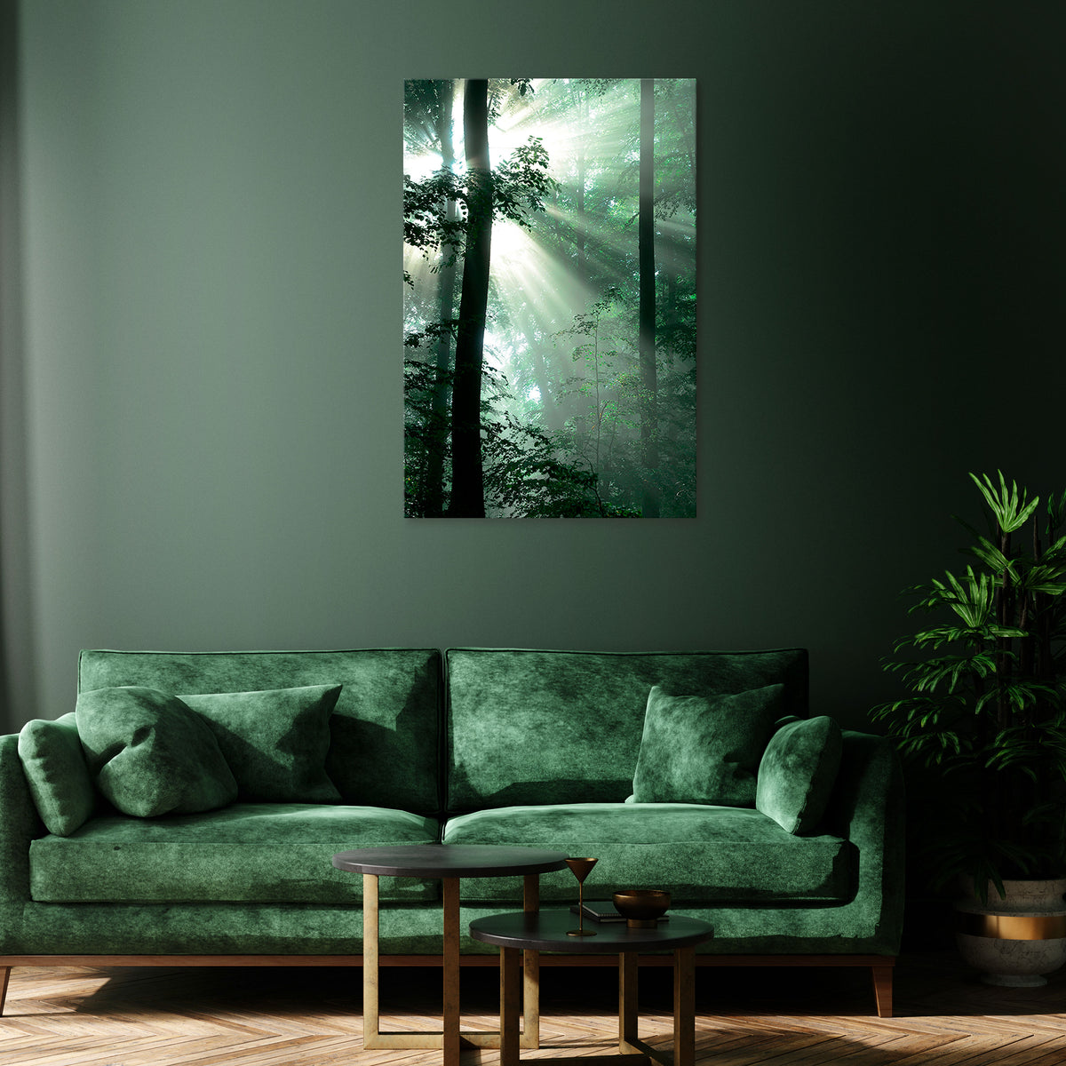 MYSTICAL SUNBEAMS Cuadro en lienzo vertical