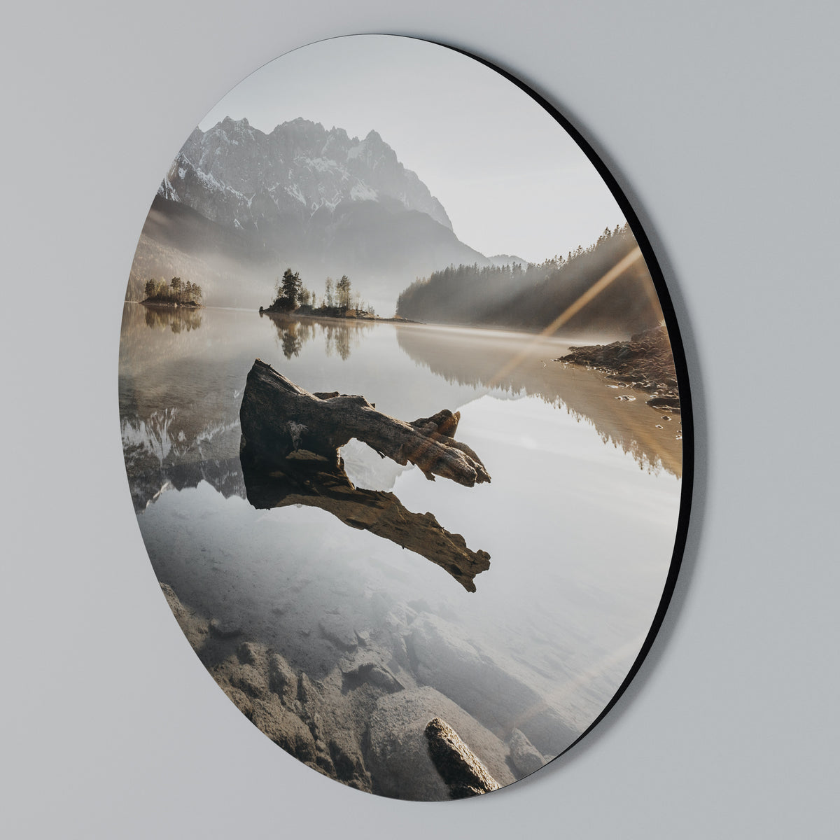 SILENT WATERSCAPE Arte de pared redondo