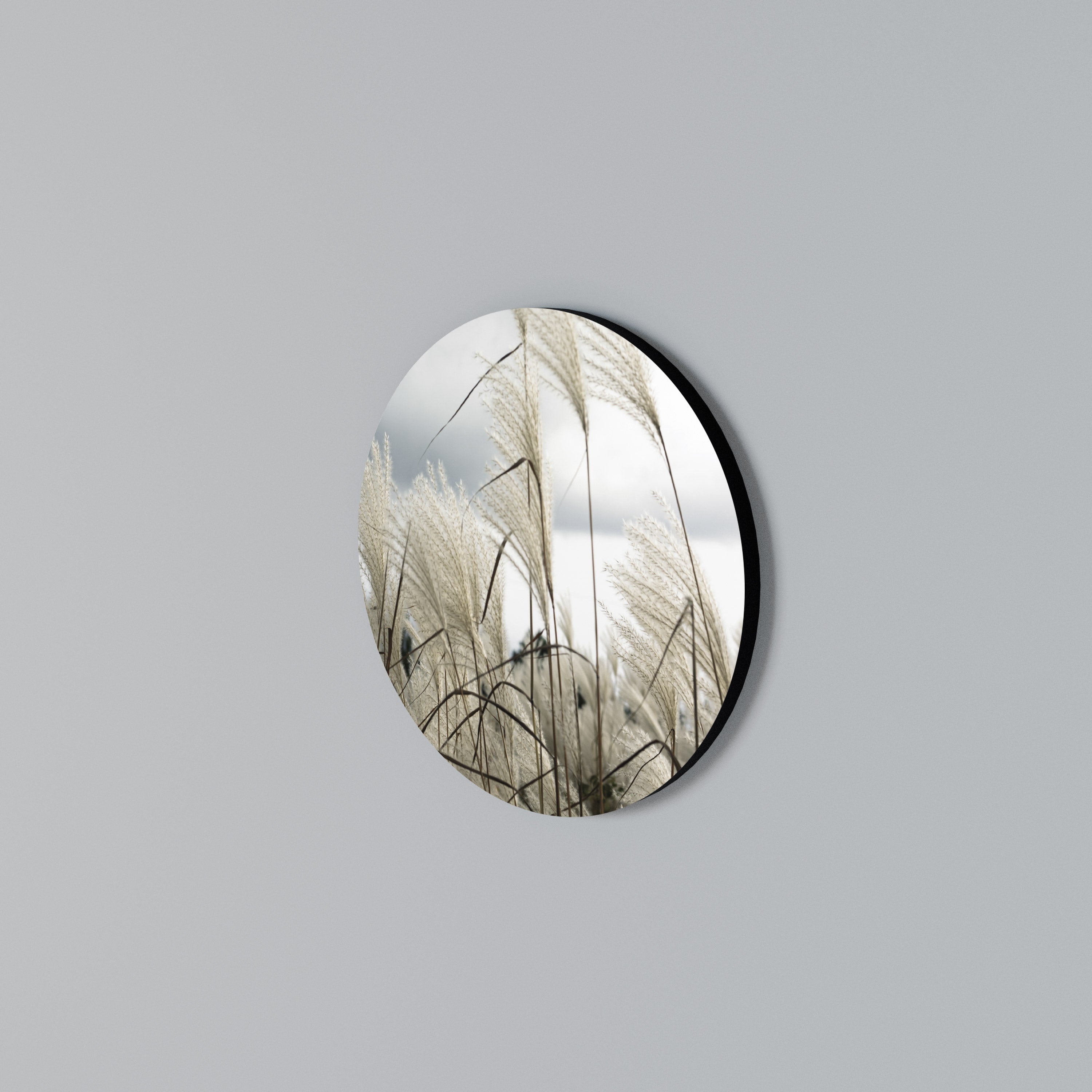 CLOUDS ABOVE GRASS Round Wall Art