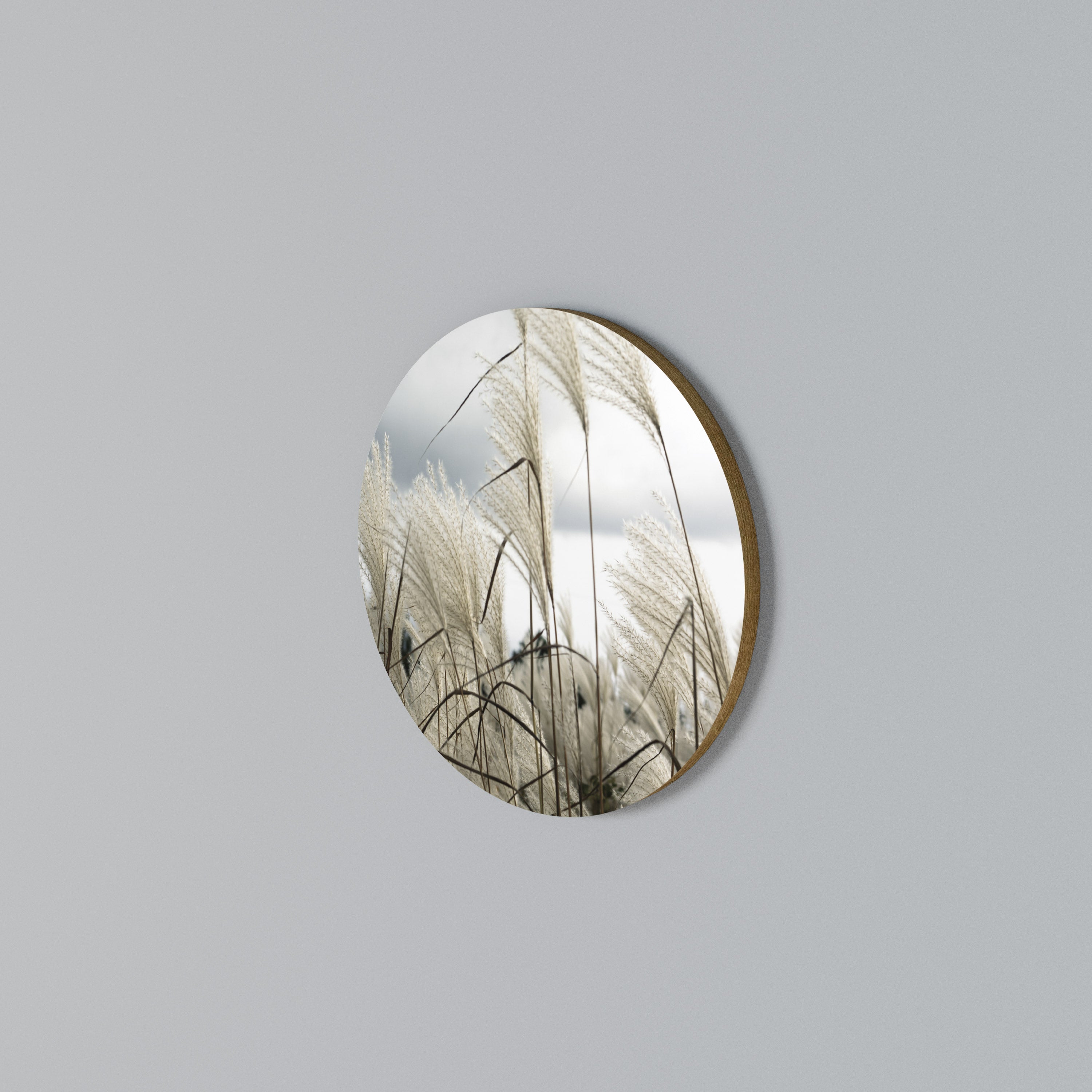 CLOUDS ABOVE GRASS Round Wall Art