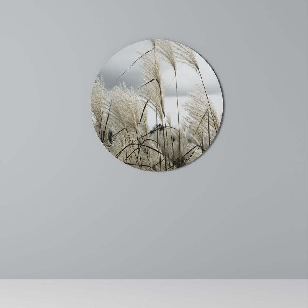 CLOUDS ABOVE GRASS Round Wall Art