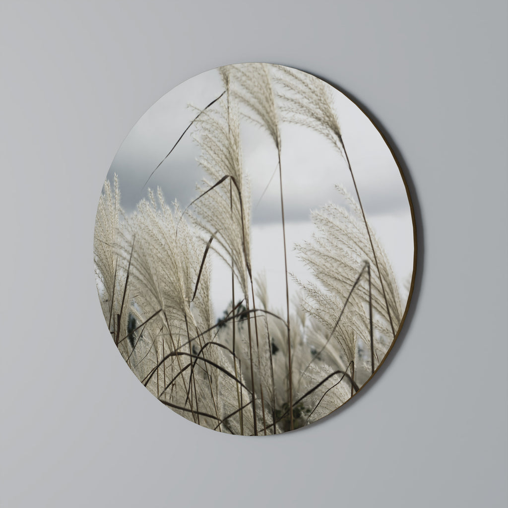 CLOUDS ABOVE GRASS Round Wall Art
