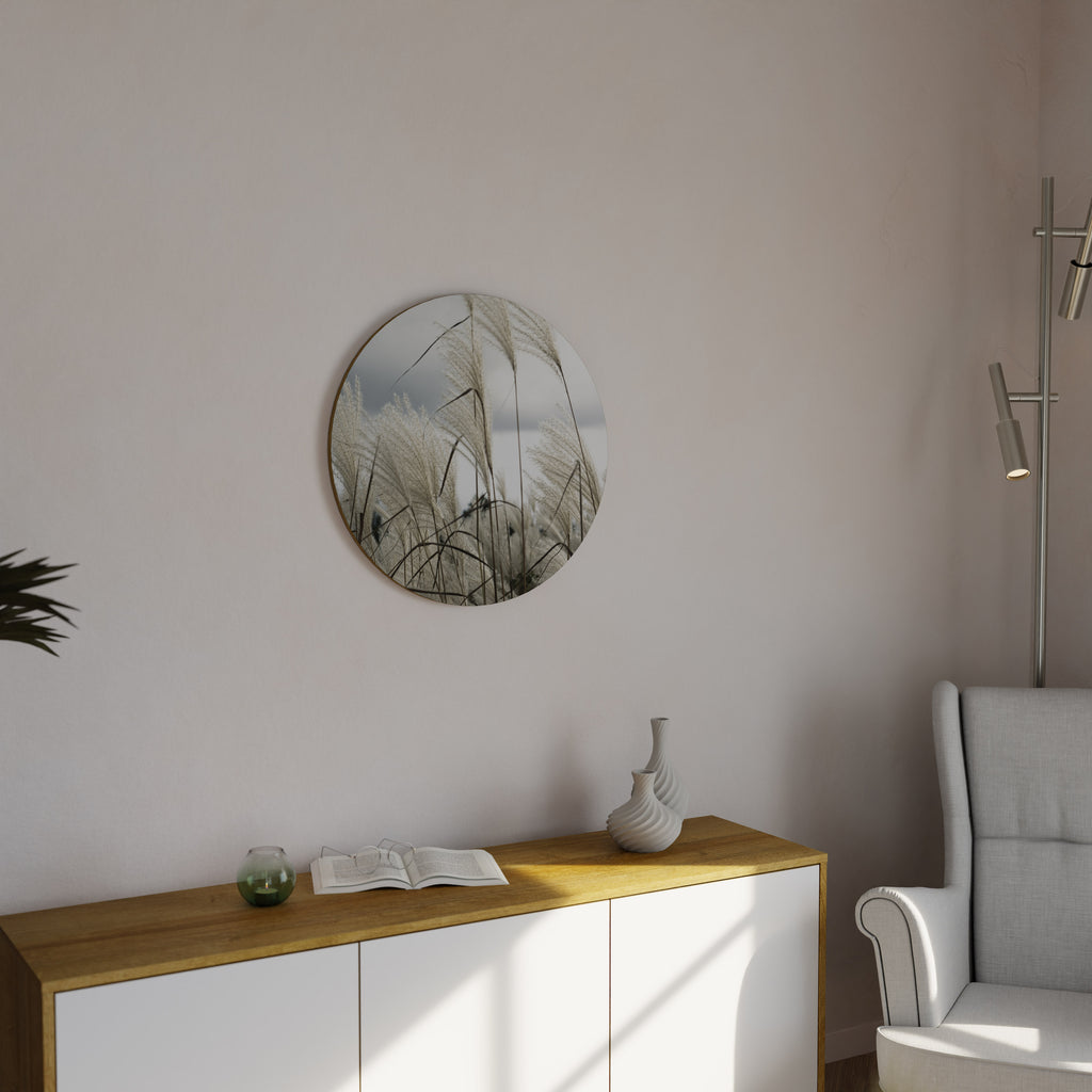 CLOUDS ABOVE GRASS Round Wall Art