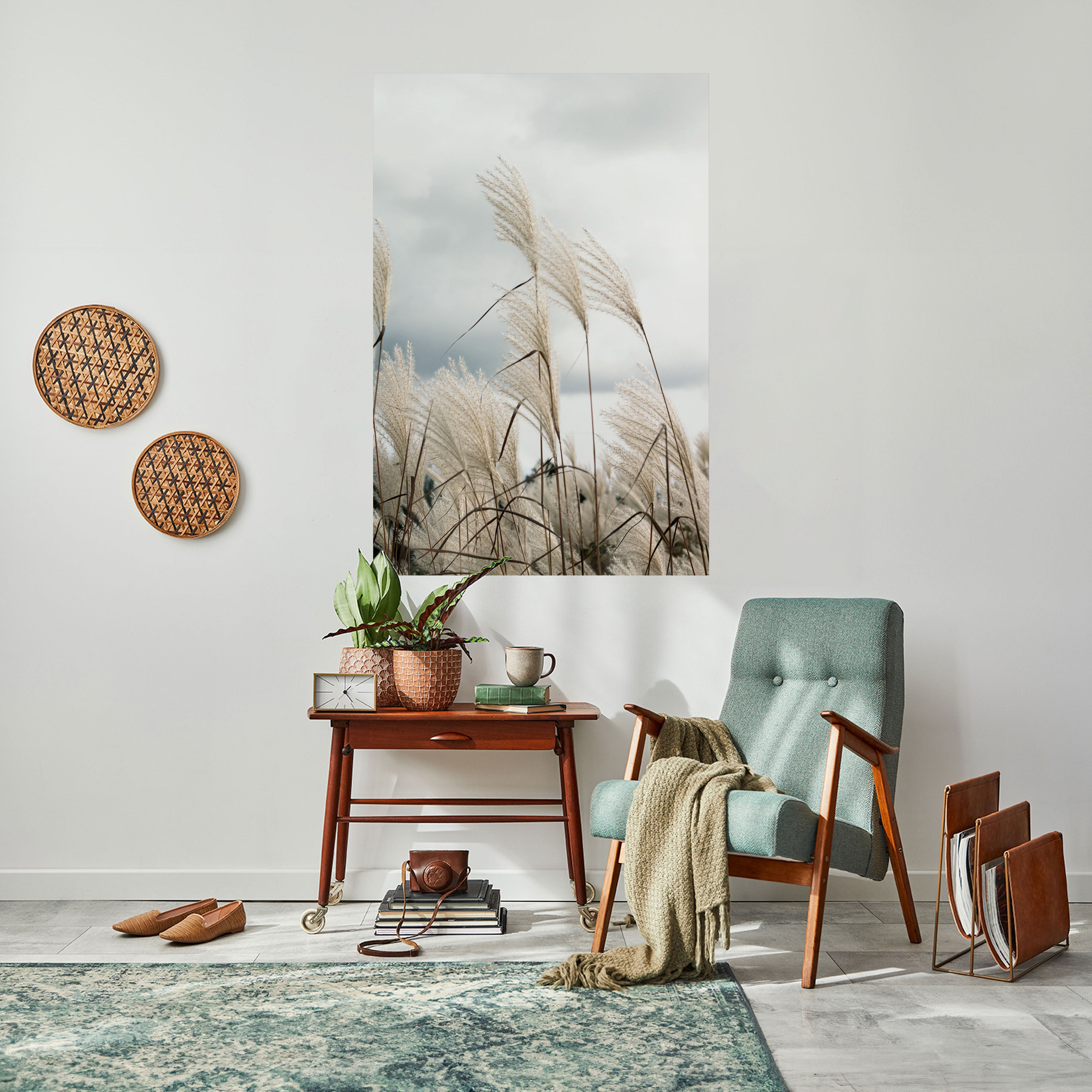 CLOUDS ABOVE GRASS Peel and Stick Vertical Poster