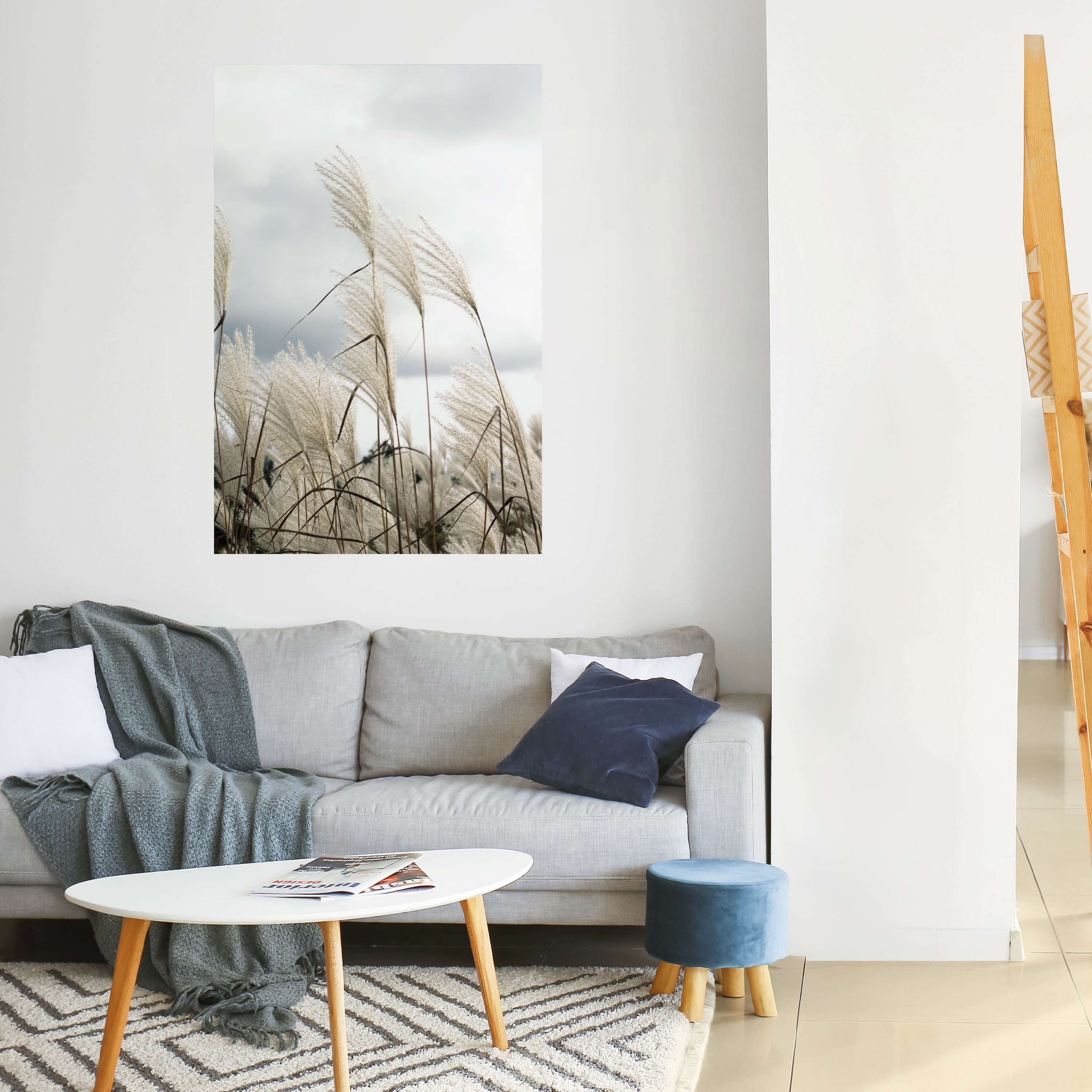CLOUDS ABOVE GRASS Peel and Stick Vertical Poster