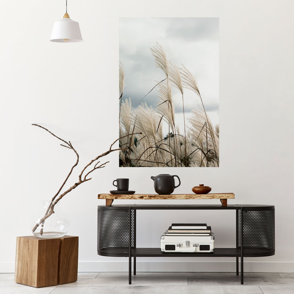 CLOUDS ABOVE GRASS Peel and Stick Vertical Poster