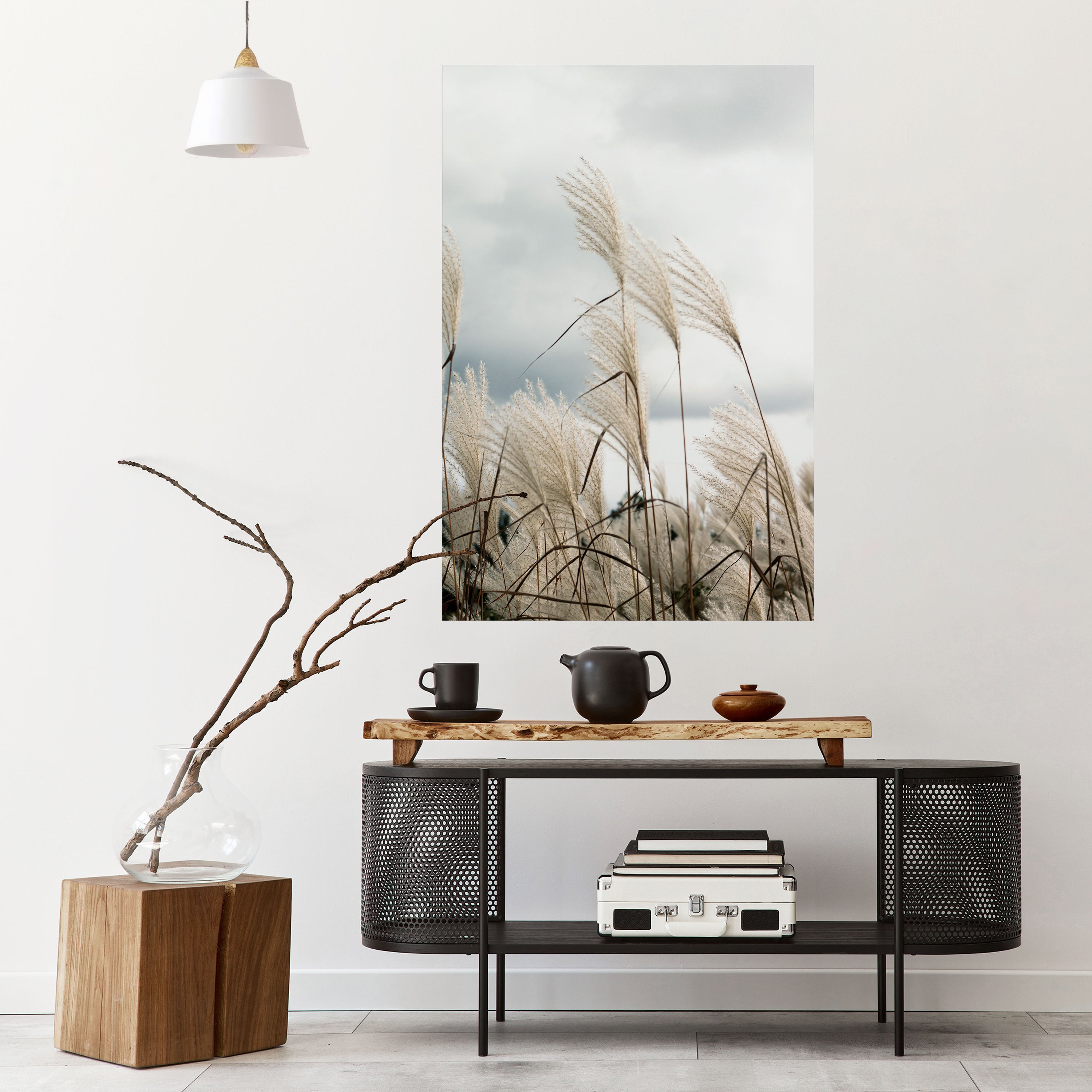 CLOUDS ABOVE GRASS Peel and Stick Vertical Poster